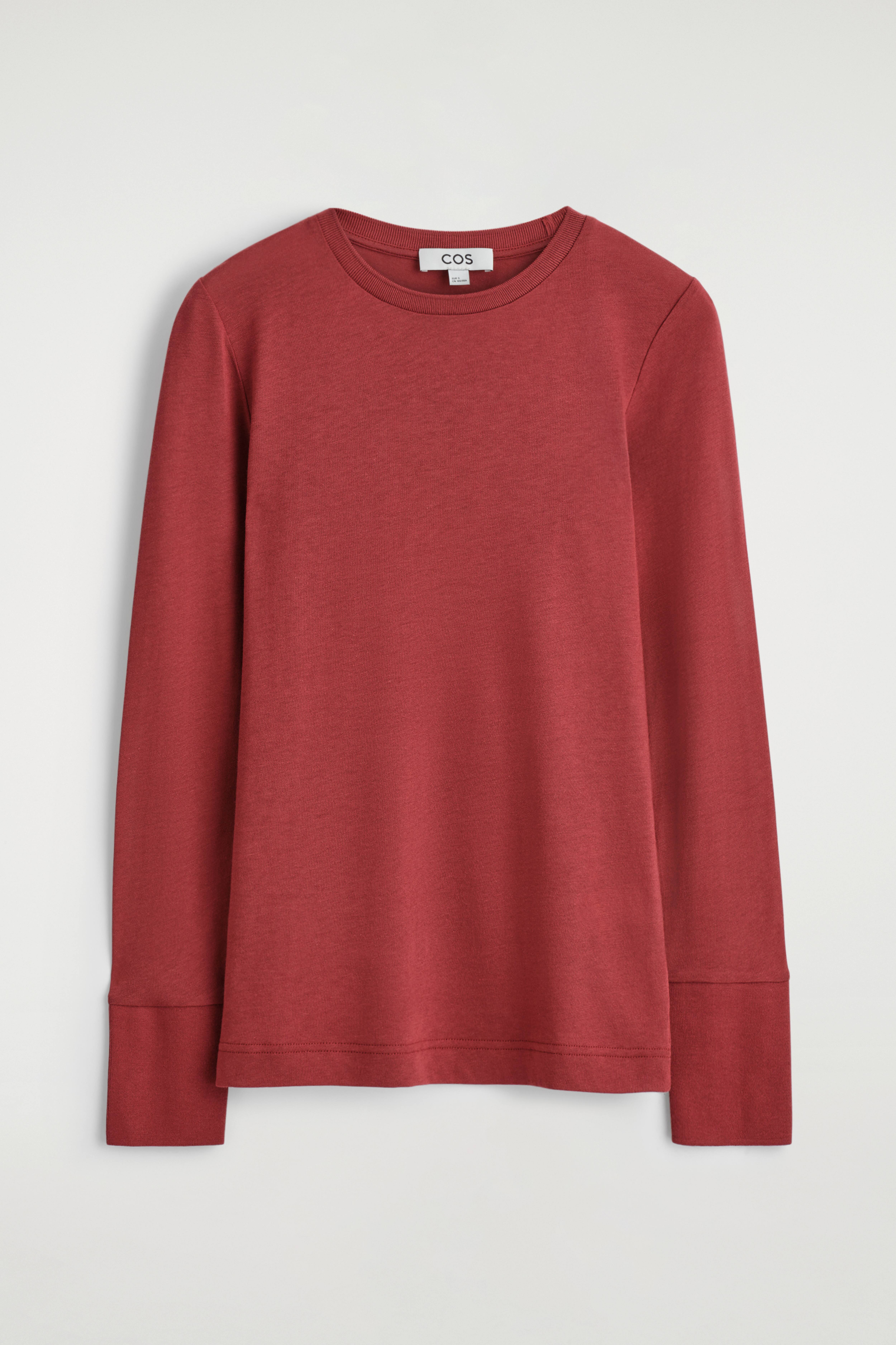MAGLIA A MANICHE LUNGHE IN JERSEY DI COTONE - ROSSO/BLU SCURO/BIANCO SPORCO