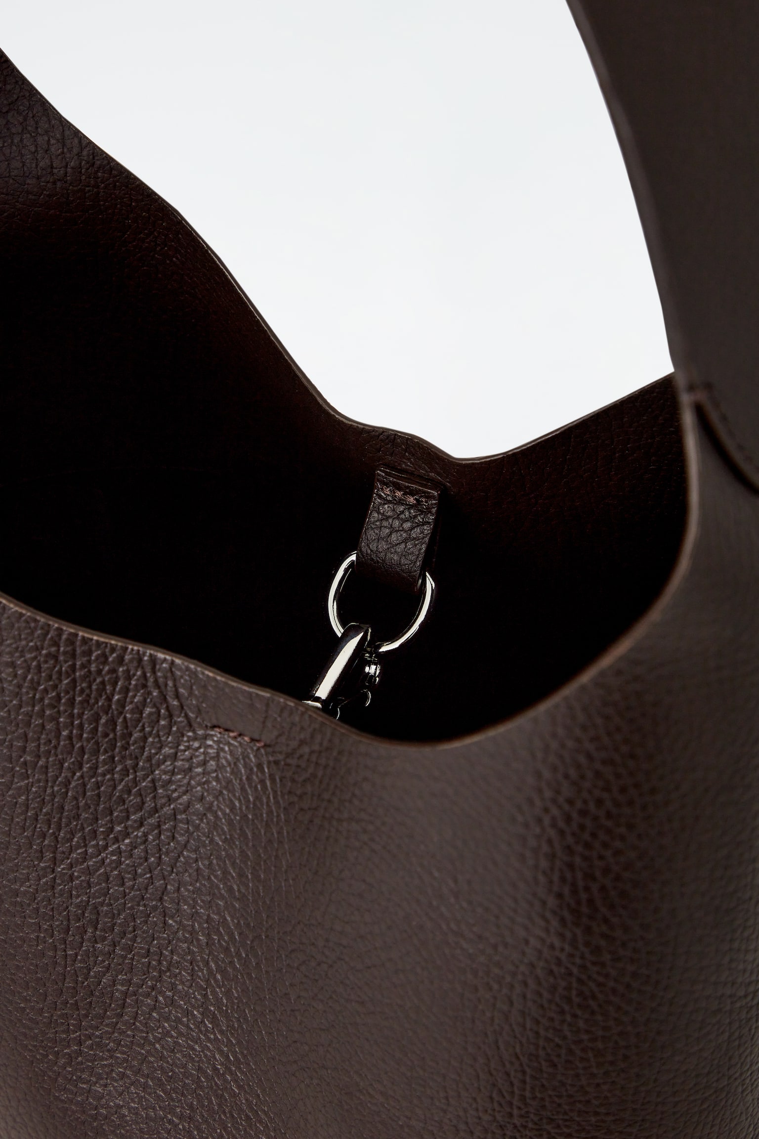 SERIF MINI TOTE - LEATHER - DARK BROWN - 5