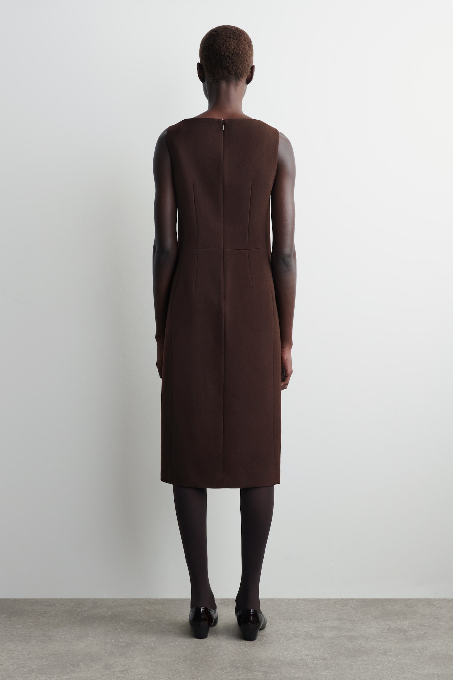 ROCHIE MIDI DIN LÂNĂ CROITĂ PE MĂSURĂ - BROWN - 5