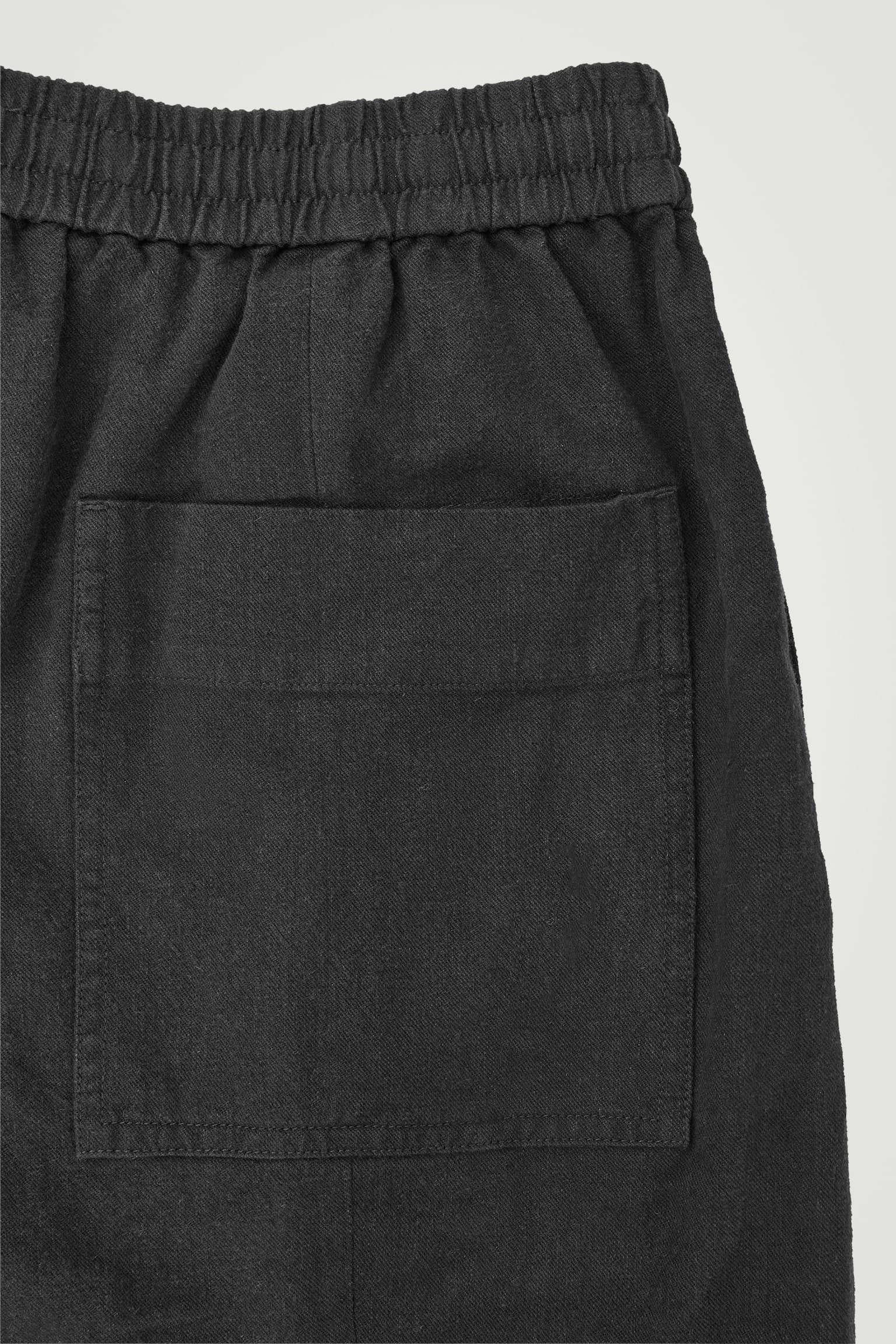 PLEATED WIDE-LEG CHAMBRAY TROUSERS - BLACK/NAVY - 5