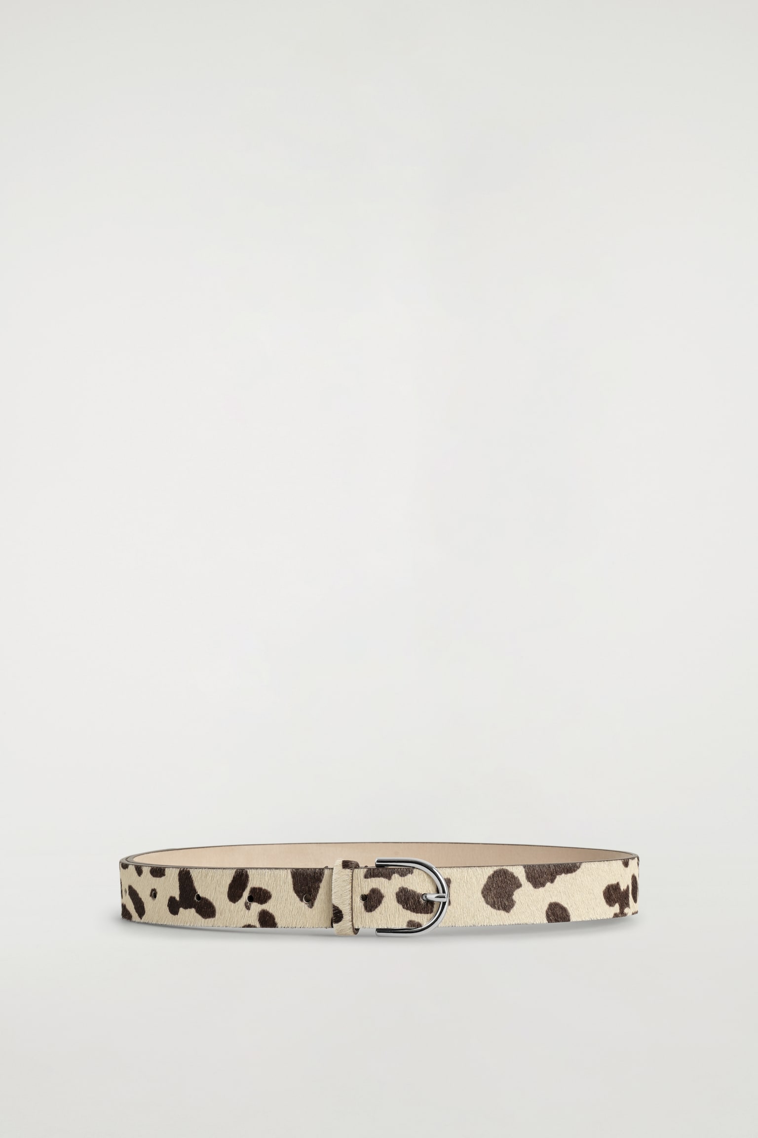 Leren riem met dierenprint en ponyhaar-effect - Beige / dierenprint - 2
