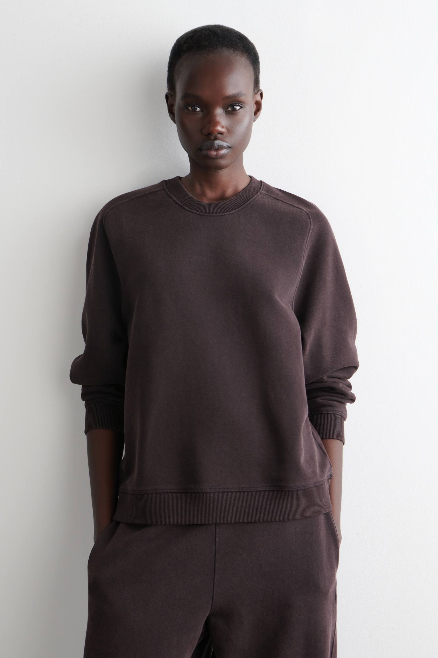 SWEAT EN COTON - VIOLET FONCÉ - 1