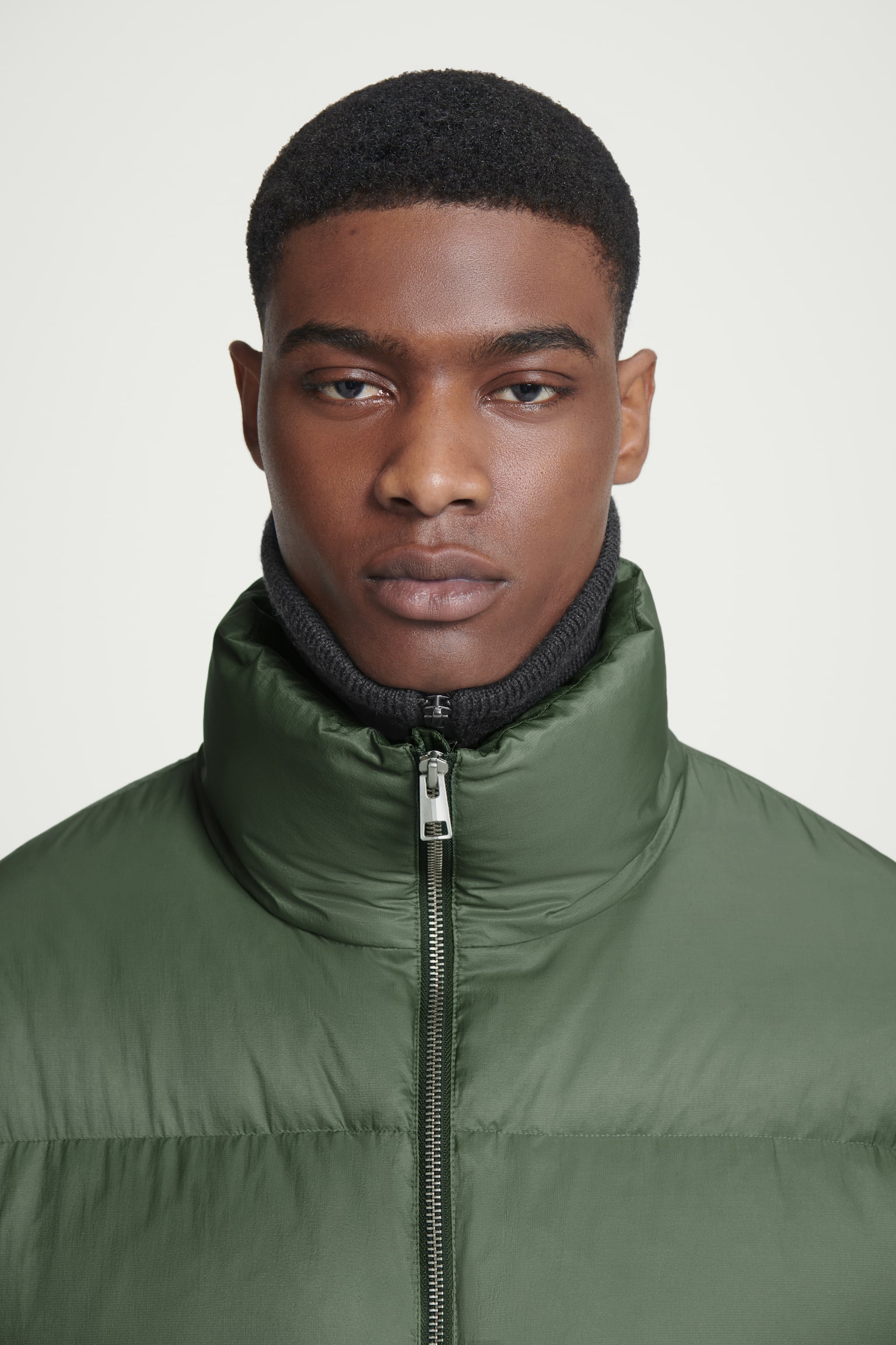 DOWN-FILLED PUFFER JACKET - GREEN/BLACK - 8