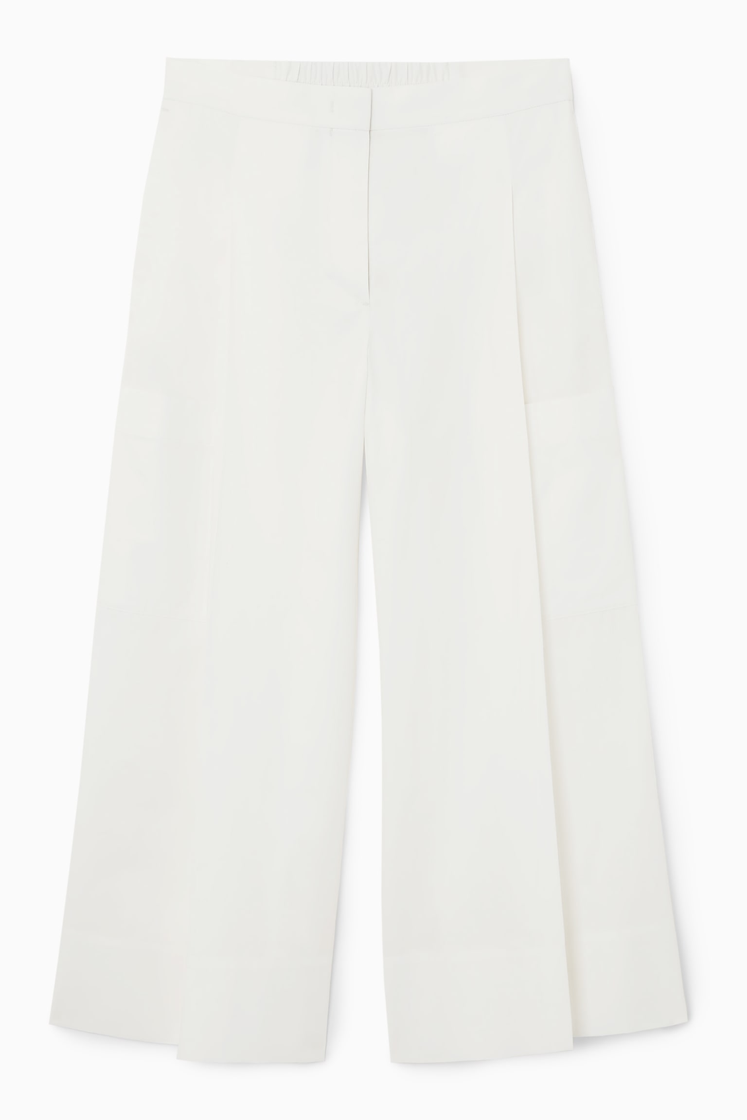 ELASTICATED PLEATED CULOTTES - WHITE/BLACK - 2