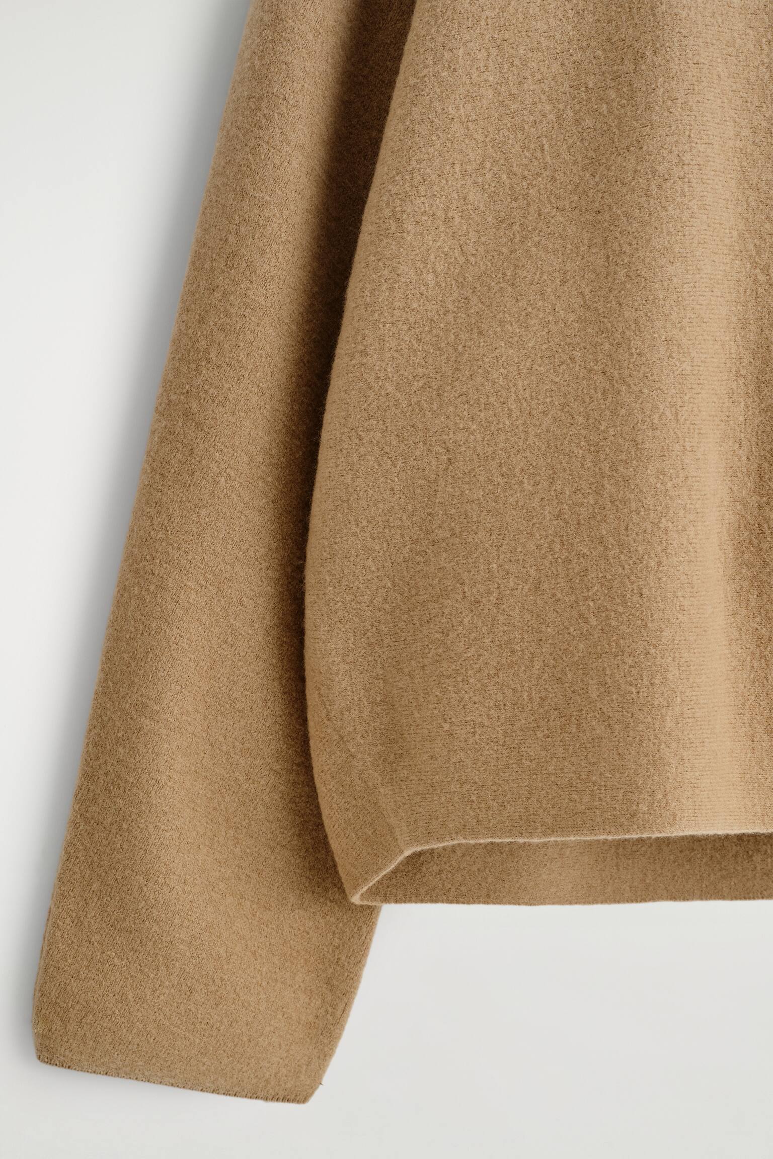 Genser i tovet ull med høy hals - BEIGE - 4