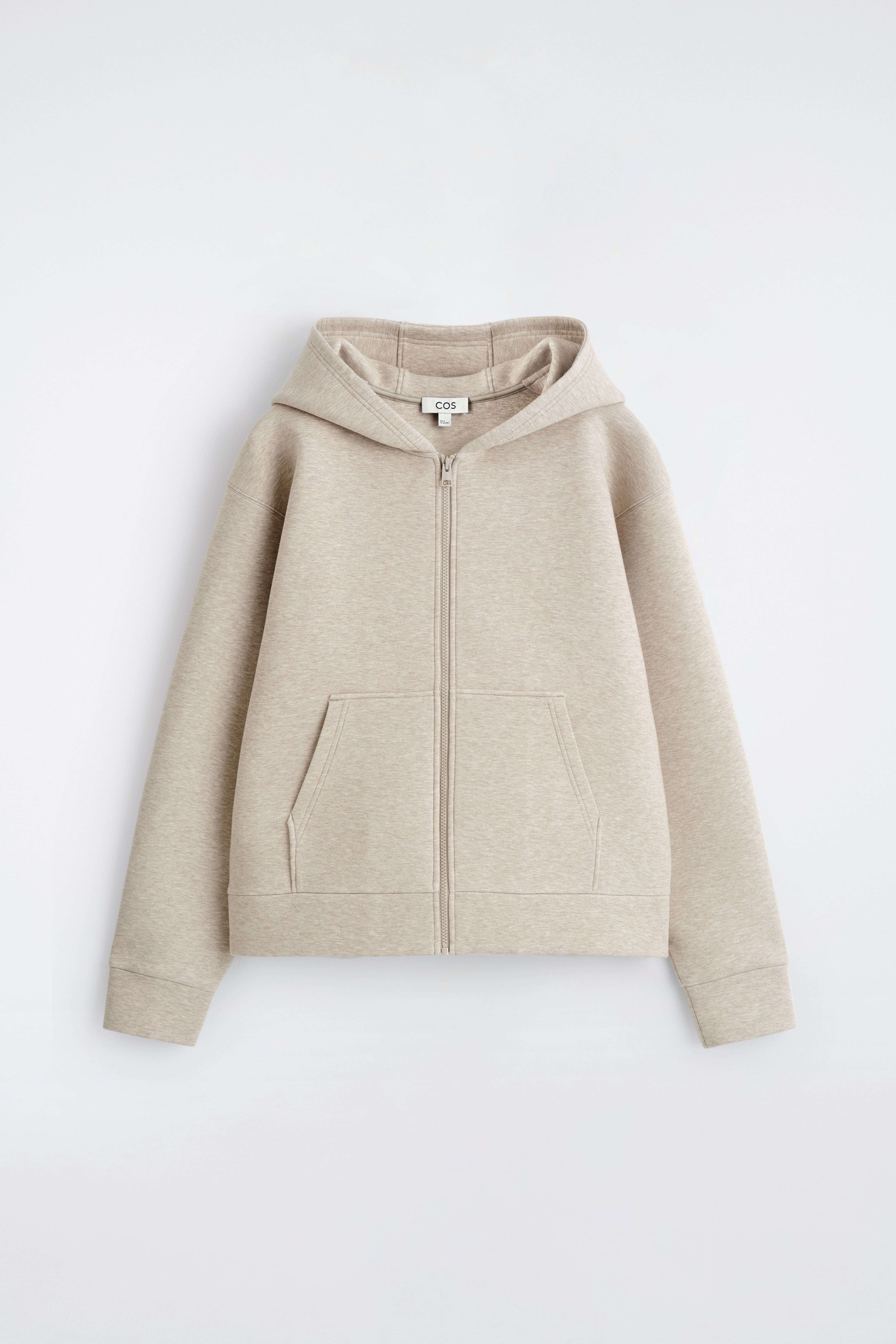 OVERSIZED SCUBA-JERSEY RITS HOODIE - buinbeige