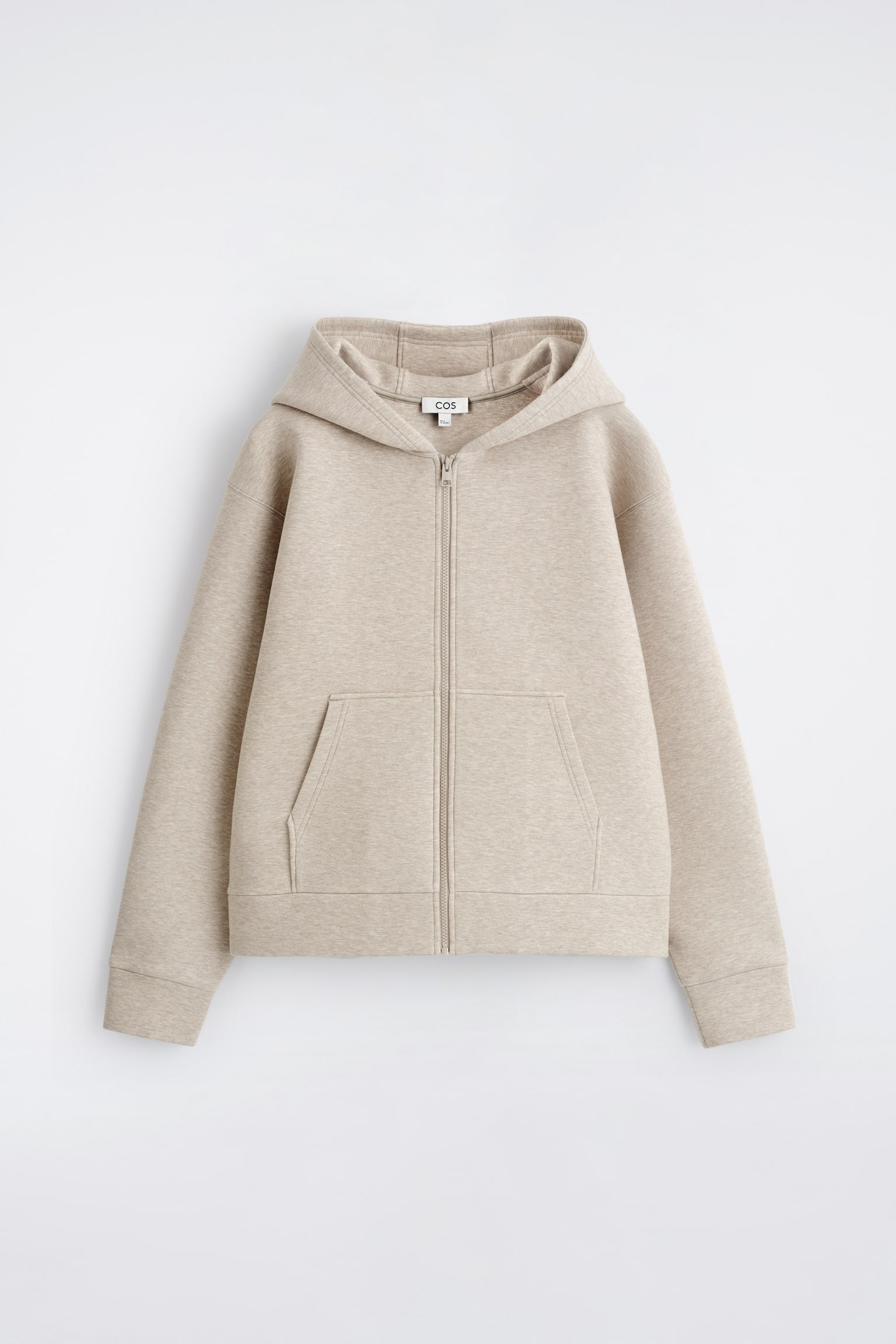 OVERSIZED SCUBA-JERSEY RITS HOODIE - buinbeige - 2