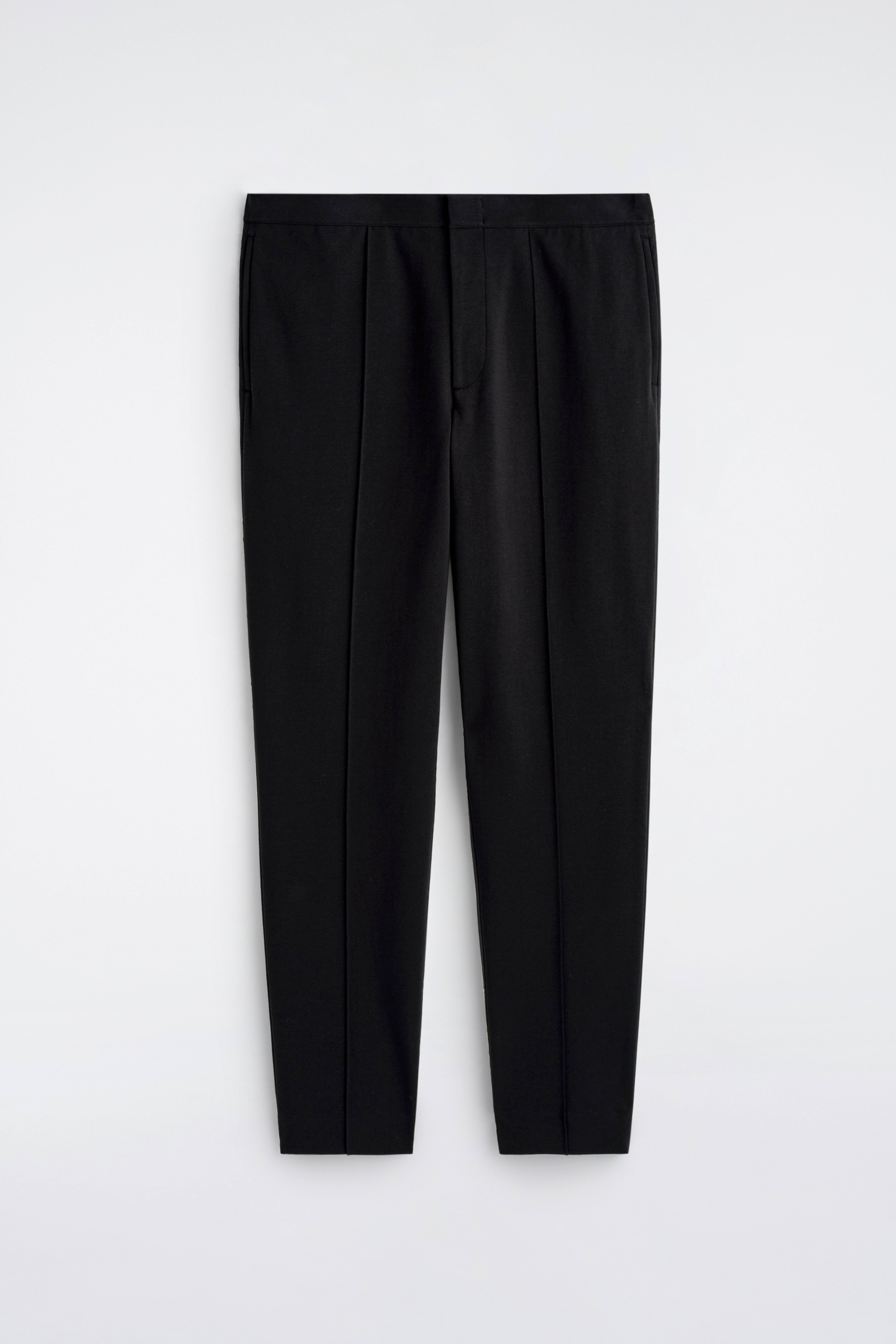 SCHMAL GESCHNITTENE JERSEY-HOSE MIT GERADEM BEIN - SCHWARZ