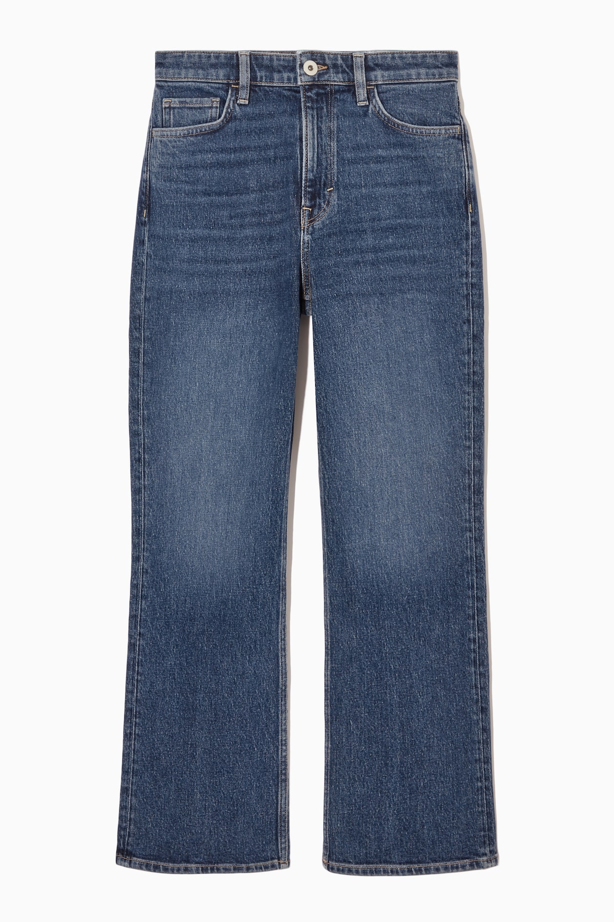 ANKELLÅNGA JEANS MED UTSVÄNGDA BEN - MÖRKBLÅ - DAM | H&M SE