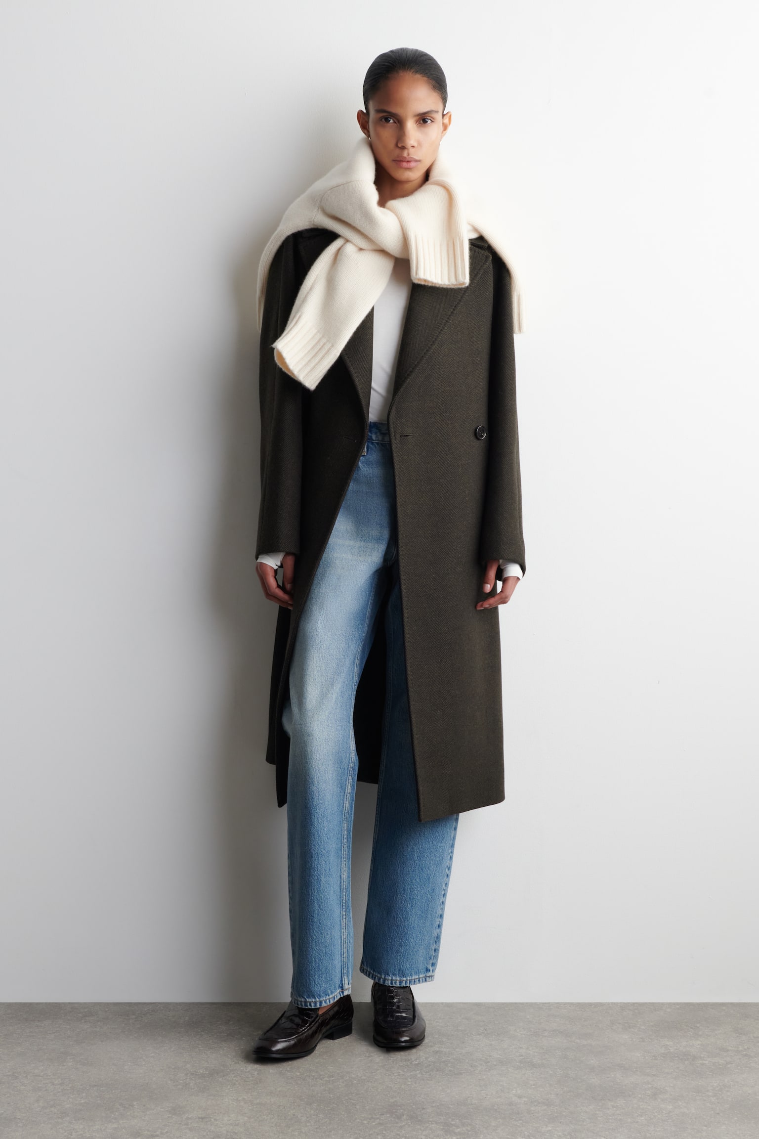 katoenen top met lange mouwen - WIT/BEIGE MÉLANGE/MARINEBLAUW/GROEN/ZWART - 5