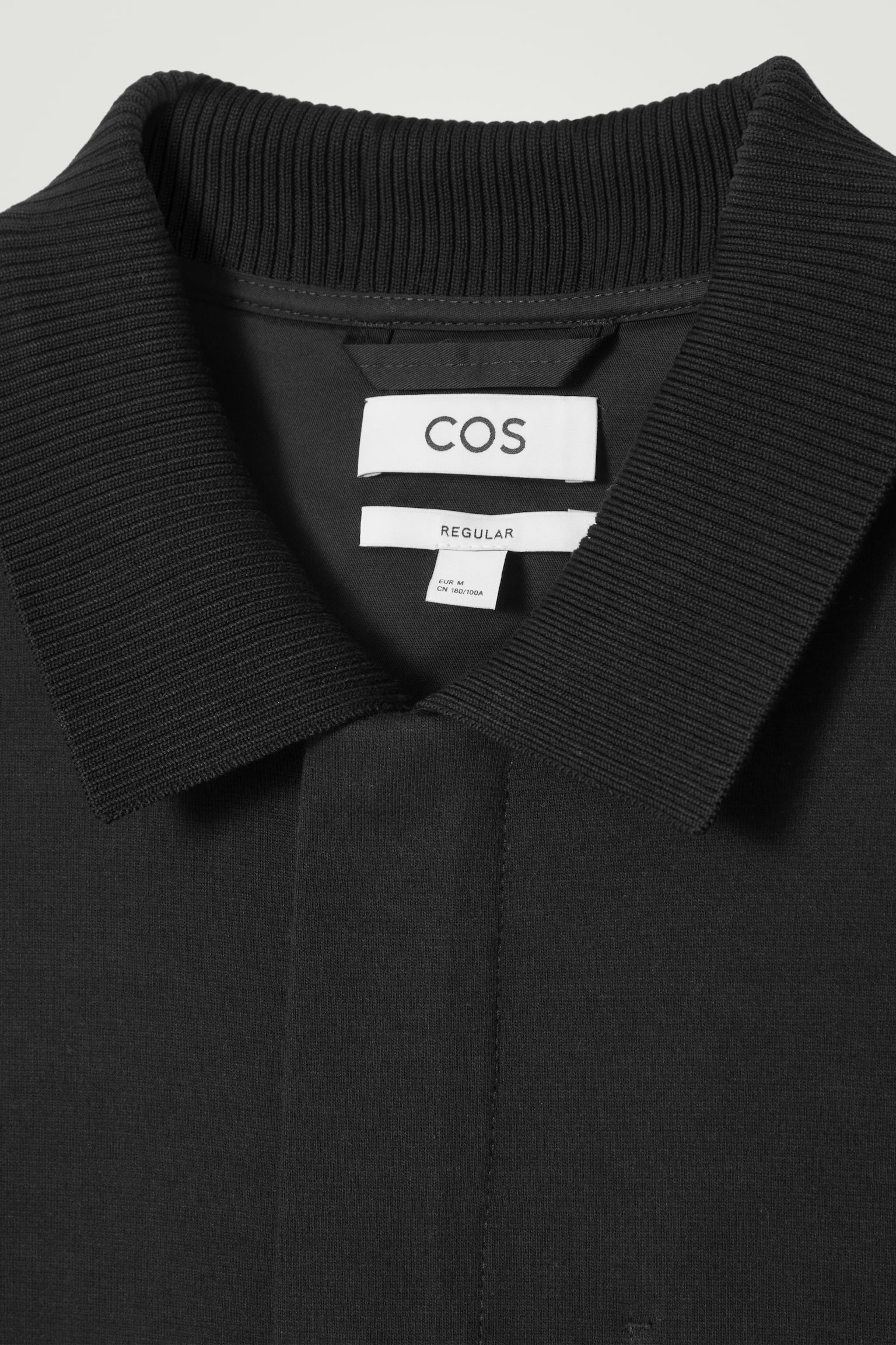 COLLARED COTTON-JERSEY JACKET - BLACK - 10