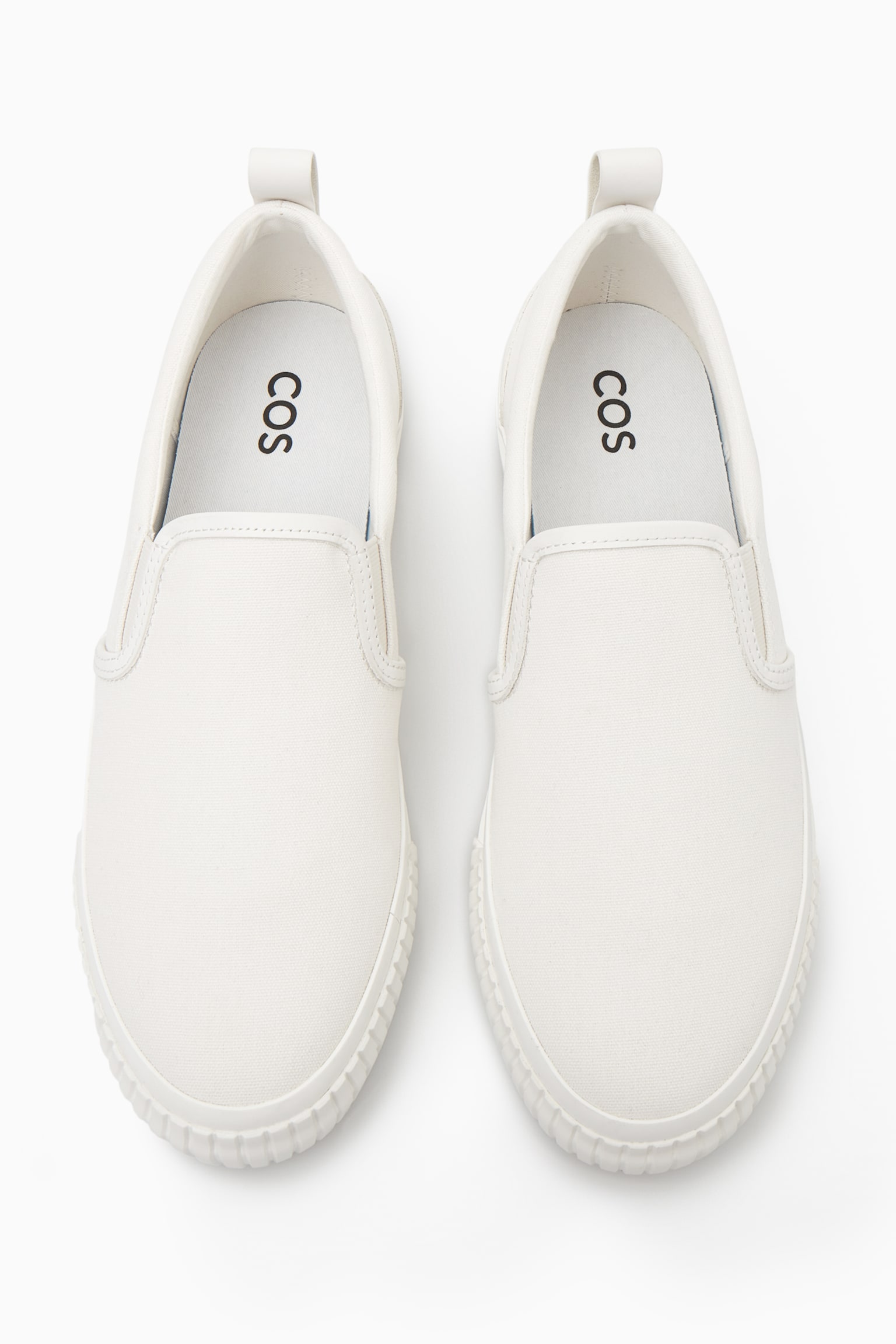 CANVAS SLIP-ON TRAINERS - CREAM - 4