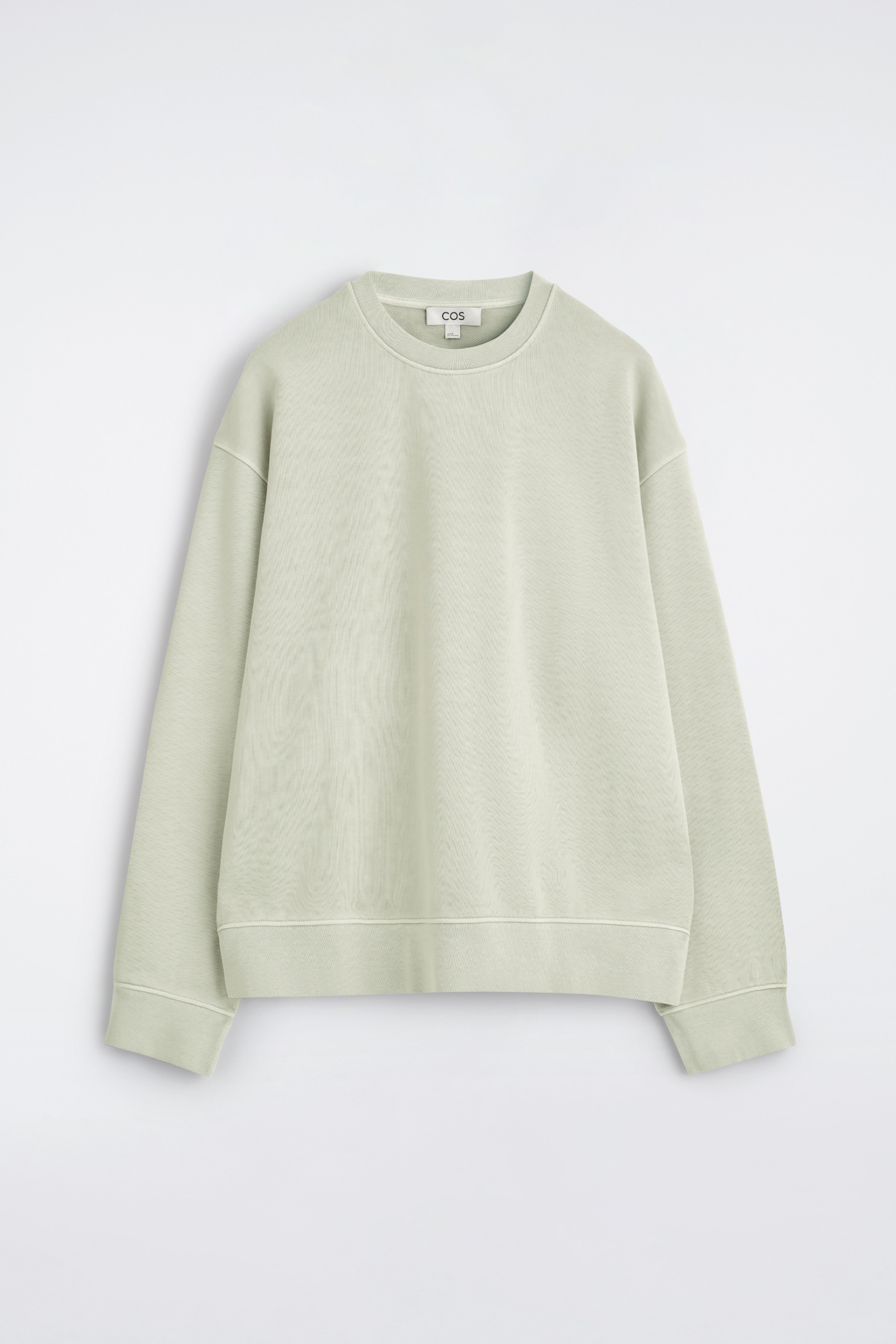 SWEATSHIRT AUS VORGEWASCHENER BAUMWOLLE - HELLGRÜN/NAVYBLAU/WEISS