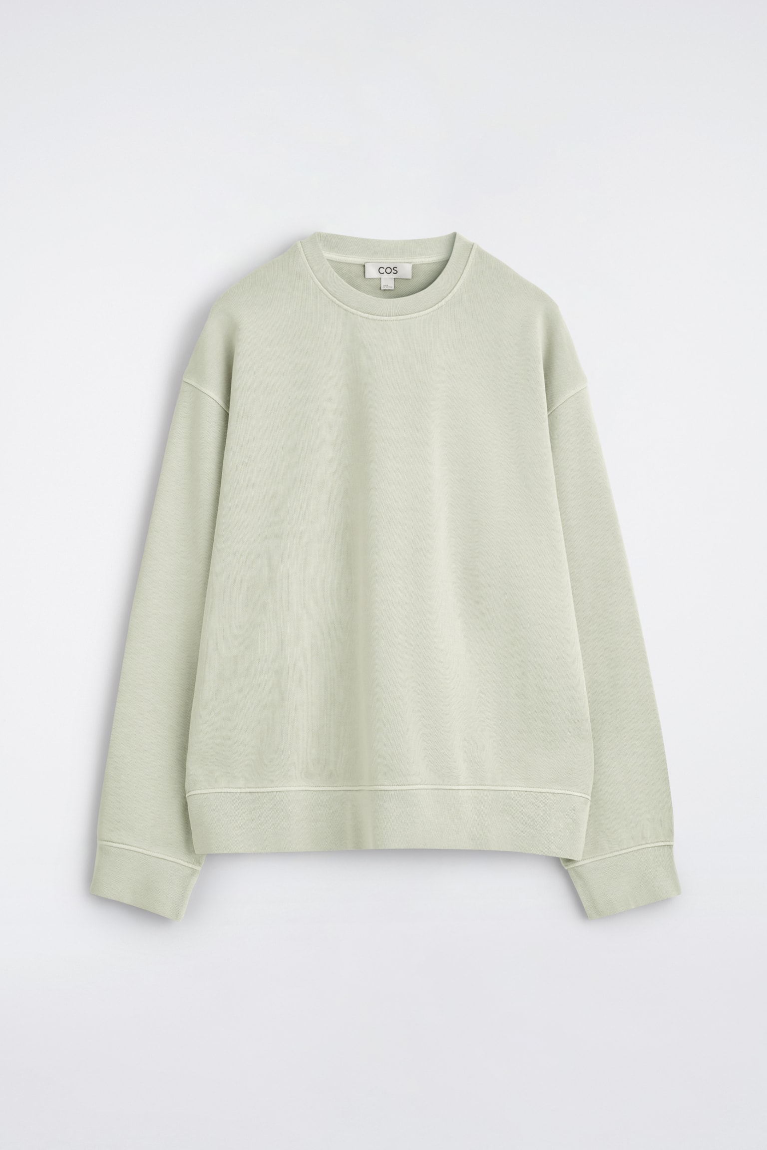 SWEATSHIRT AUS VORGEWASCHENER BAUMWOLLE - HELLGRÜN/NAVYBLAU/WEISS - 2