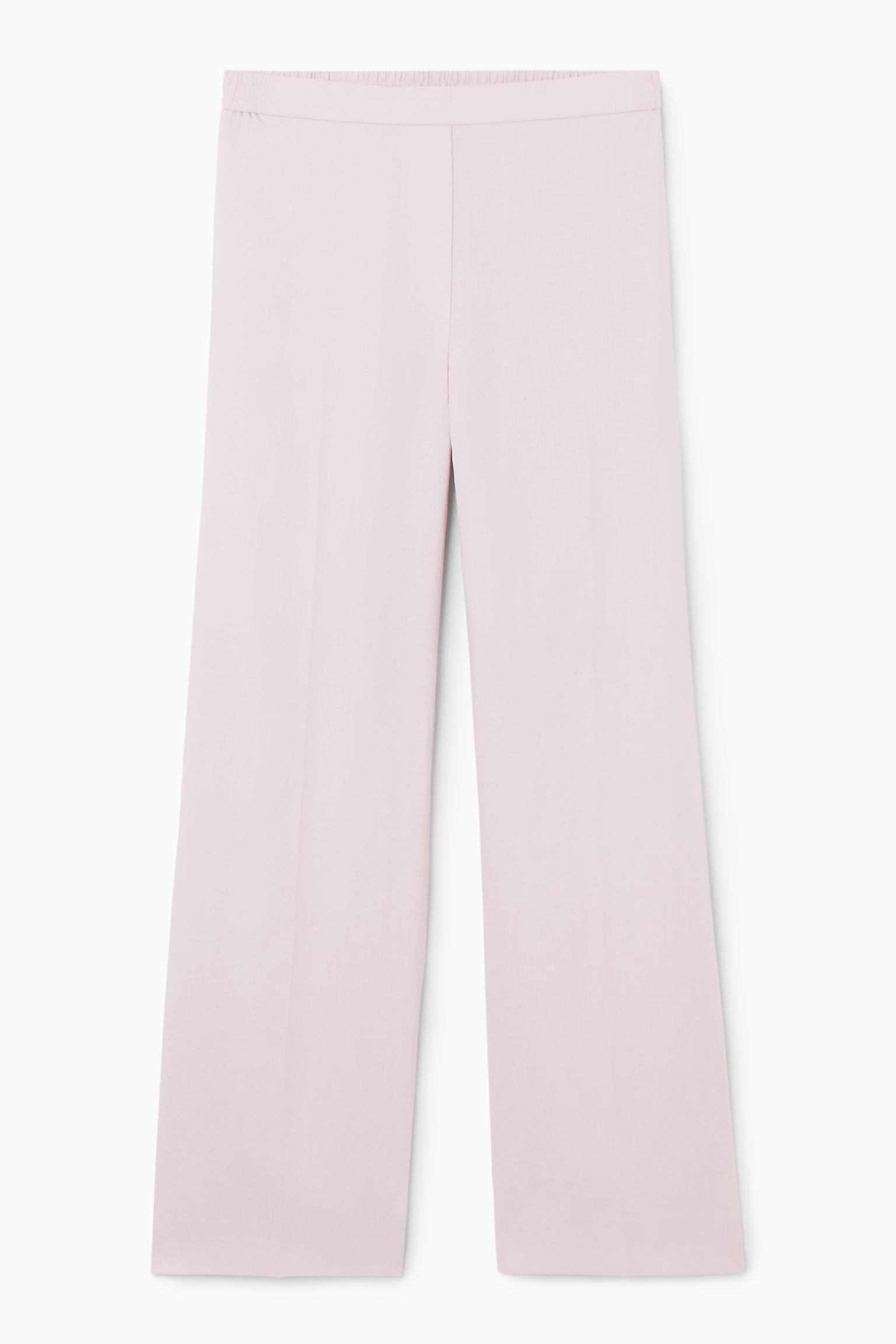 STRAIGHT-LEG TAILORED LINEN TROUSERS - LILAC/BLACK/WHITE - 2