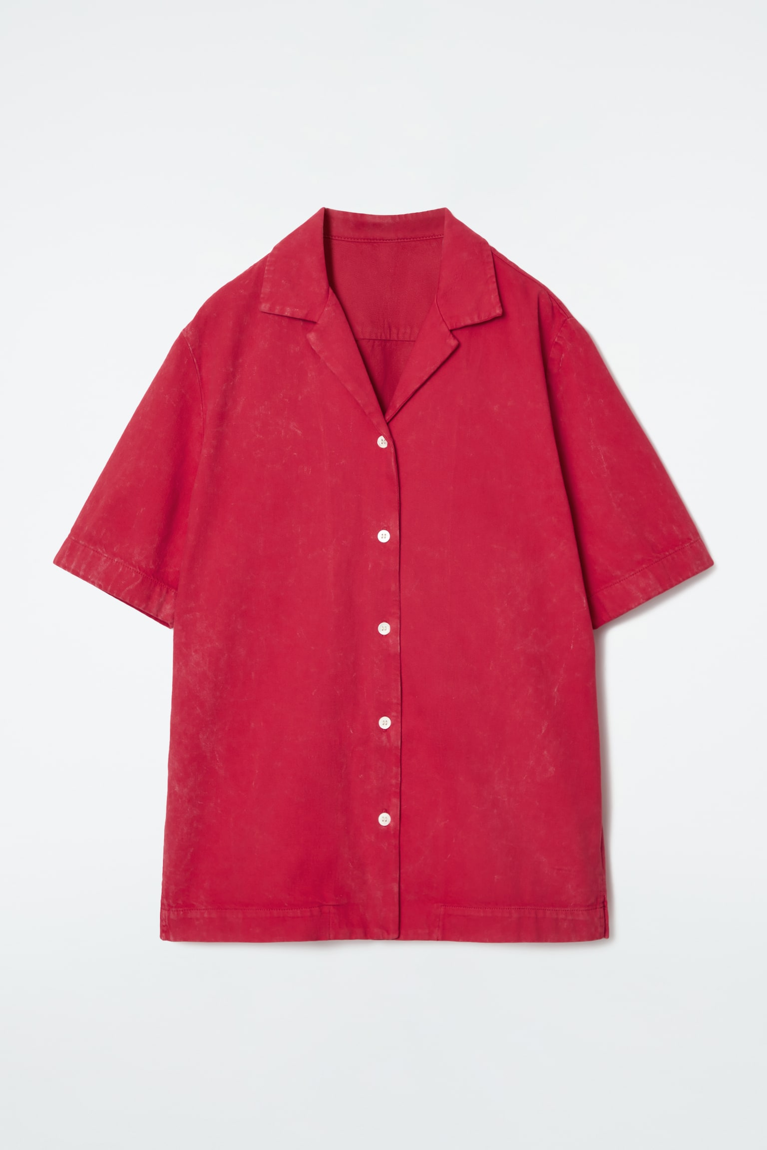 RELAXED FADED RESORT SHIRT - RED - 2