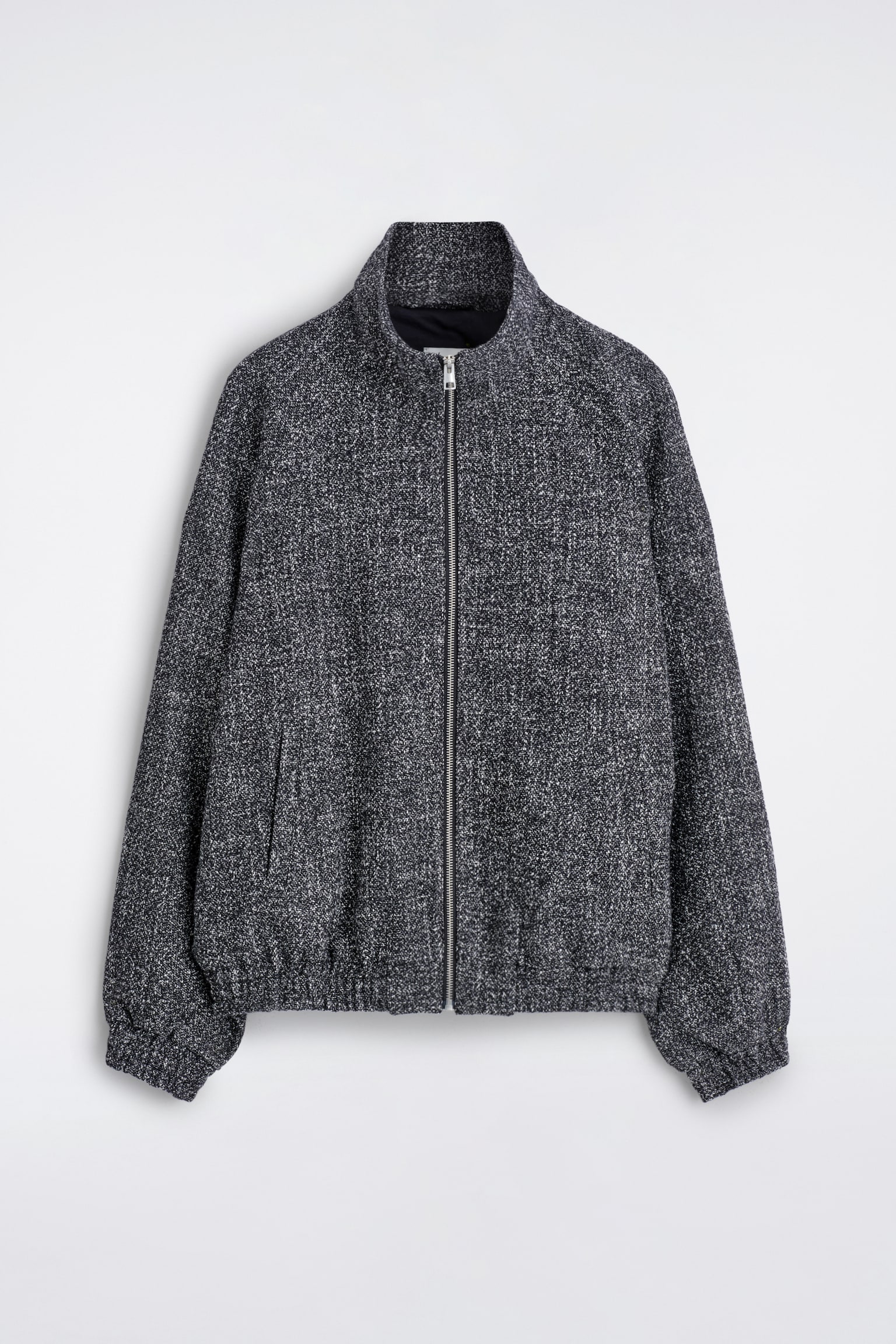 TRÄNINGSJACKA I TWEED - SVART - 2