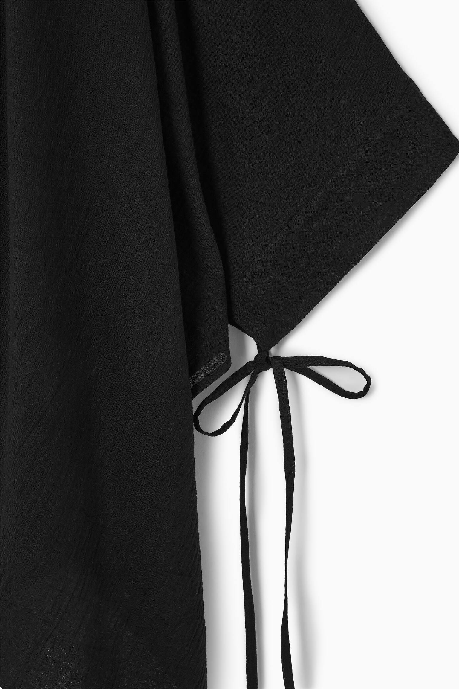 TIE-DETAIL SHORT KAFTAN - BLACK - 6