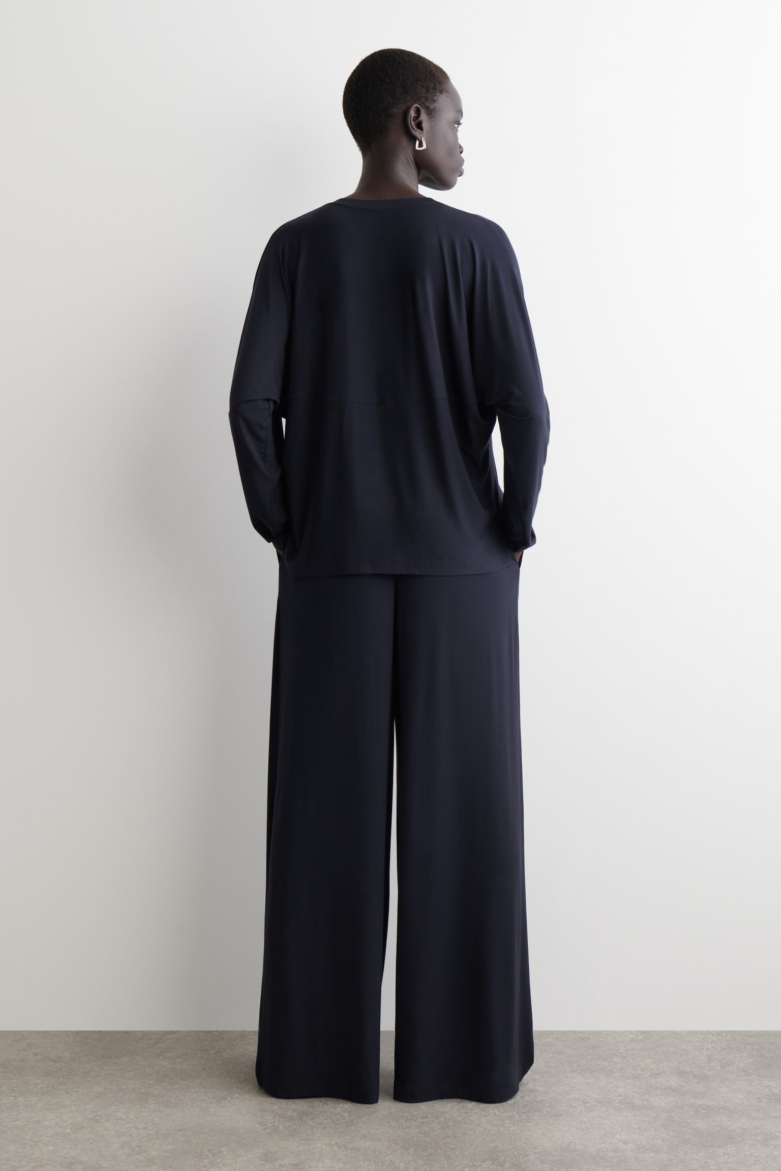 jersey top met lange mouwen - MARINEBLAUW - 6