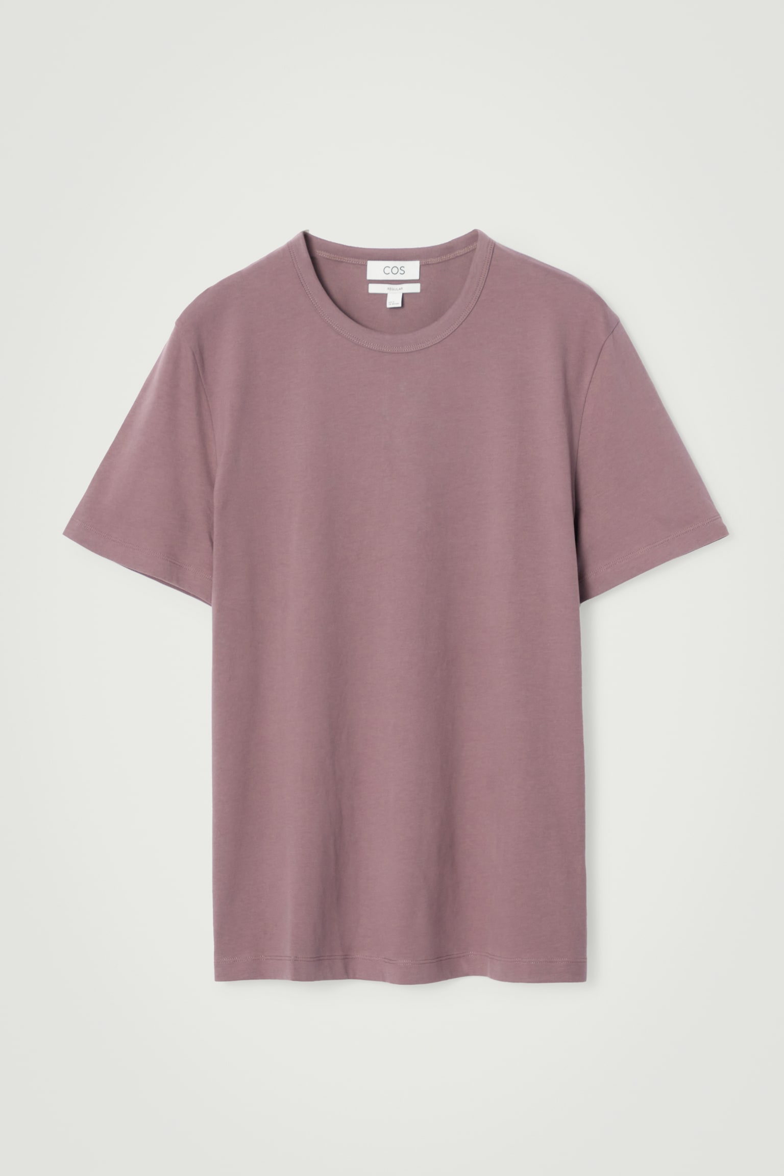 REGULAR LIGHTWEIGHT BRUSHED-COTTON T-SHIRT - MAUVE/BLACK/DARK GREEN/INDIGO BLUE/GREY MÉLANGE/White/BRIGHT GREEN/YELLOW/BLUE/COBALT BLUE/LIGHT BLUE/DUSTY GREEN - 2