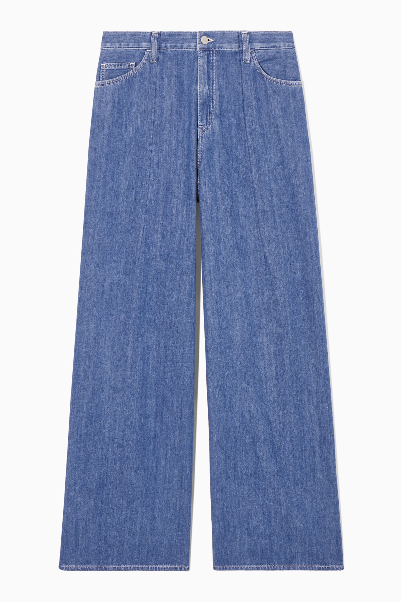 WIDE-LEG HIGH-RISE JEANS - LIGHT BLUE - 1