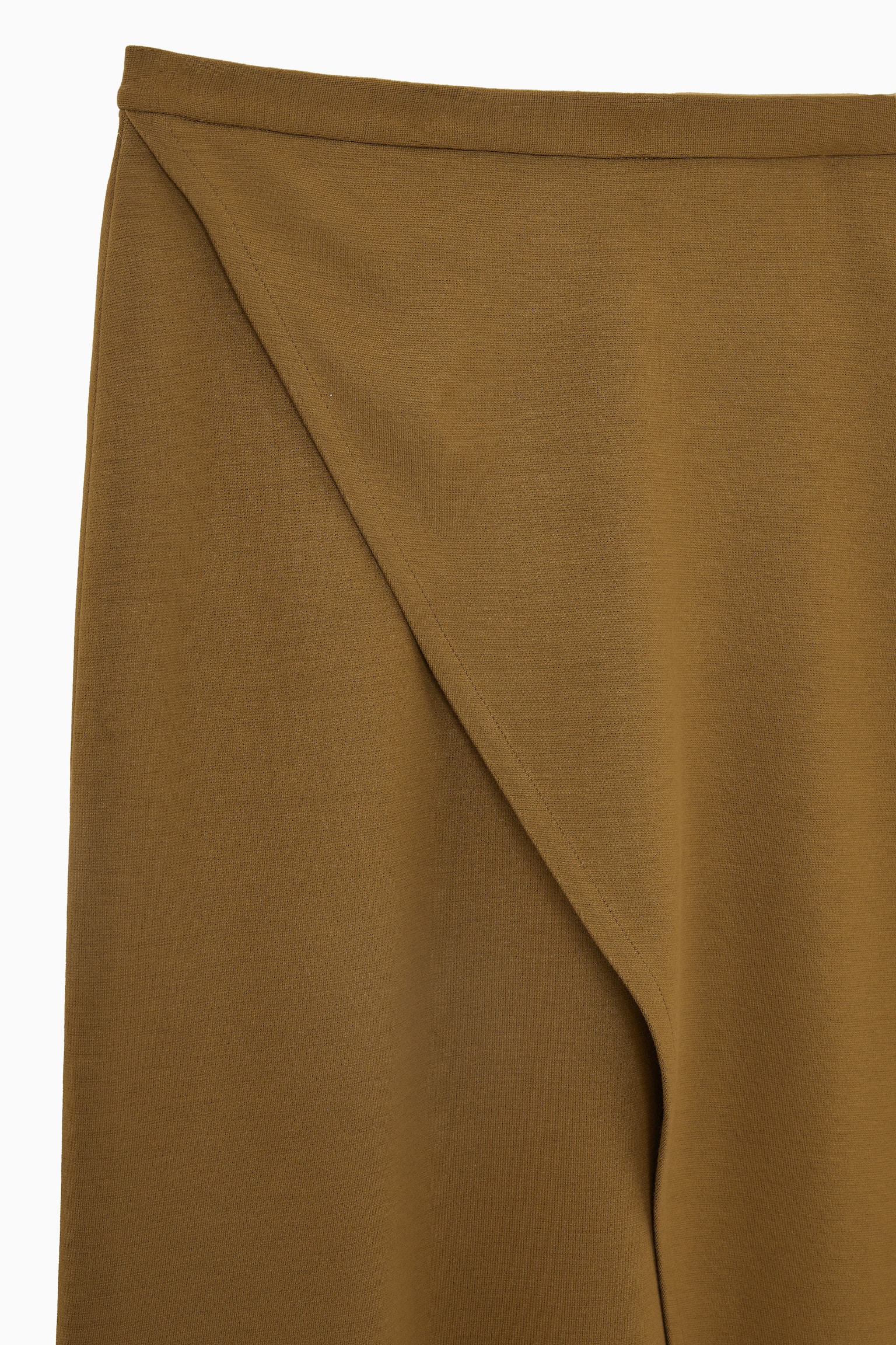 JERSEY WRAP MIDI SKIRT - OCHRE/BLACK - 5