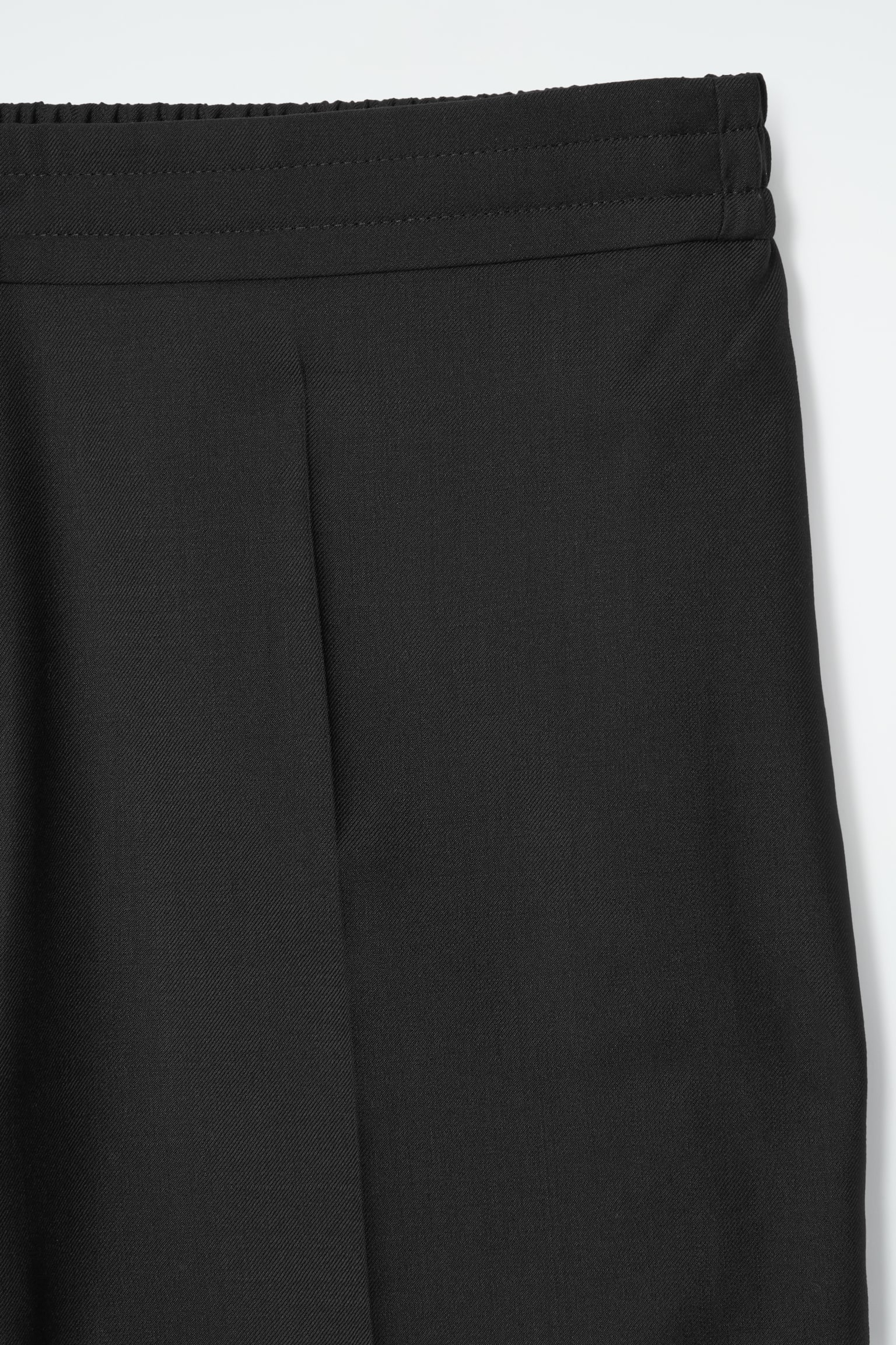 REGULAR ELASTICATED WOOL STRAIGHT-LEG TROUSERS - BLACK/DARK KHAKI/NAVY/BLACK - 7