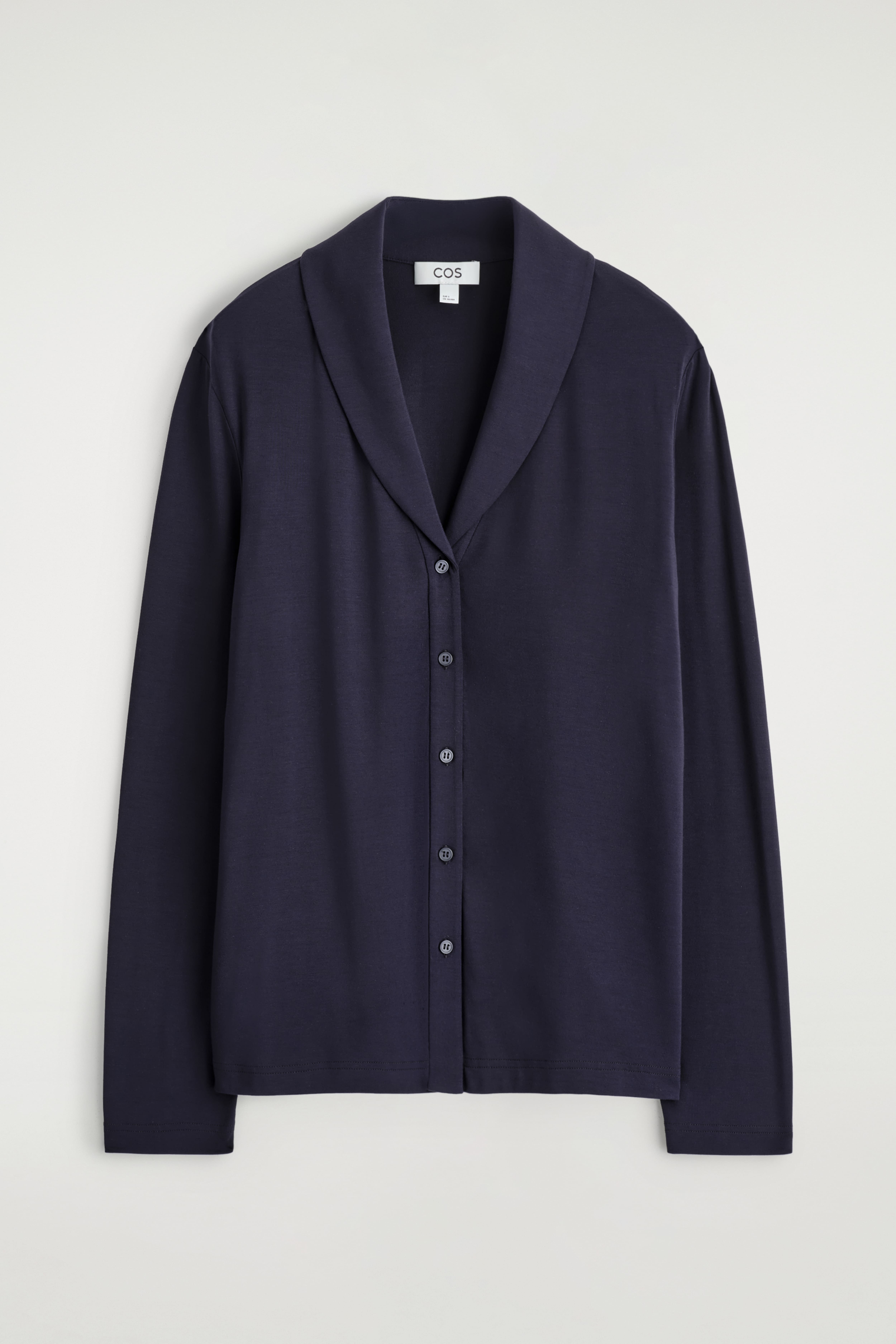 SHAWL-COLLAR JERSEY CARDIGAN - NAVYBLAU