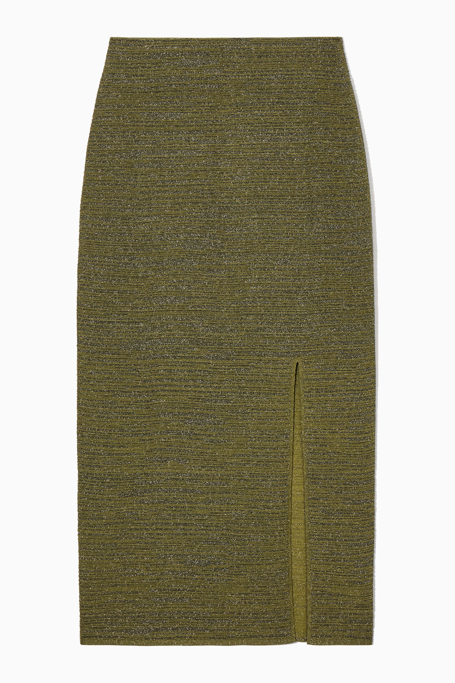 SPARKLY TEXTURED PENCIL SKIRT - GREEN/BLACK - 1