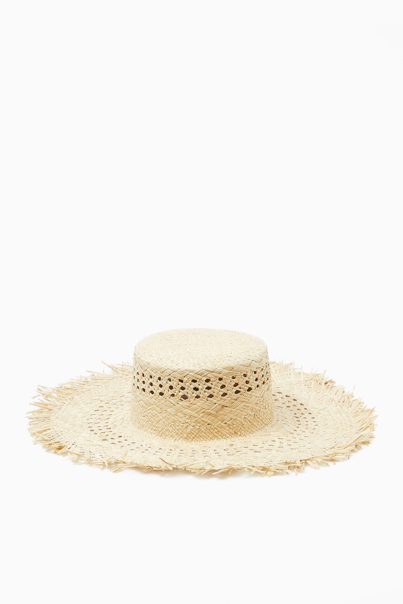 FRAYED STRAW HAT - BEIGE - 4