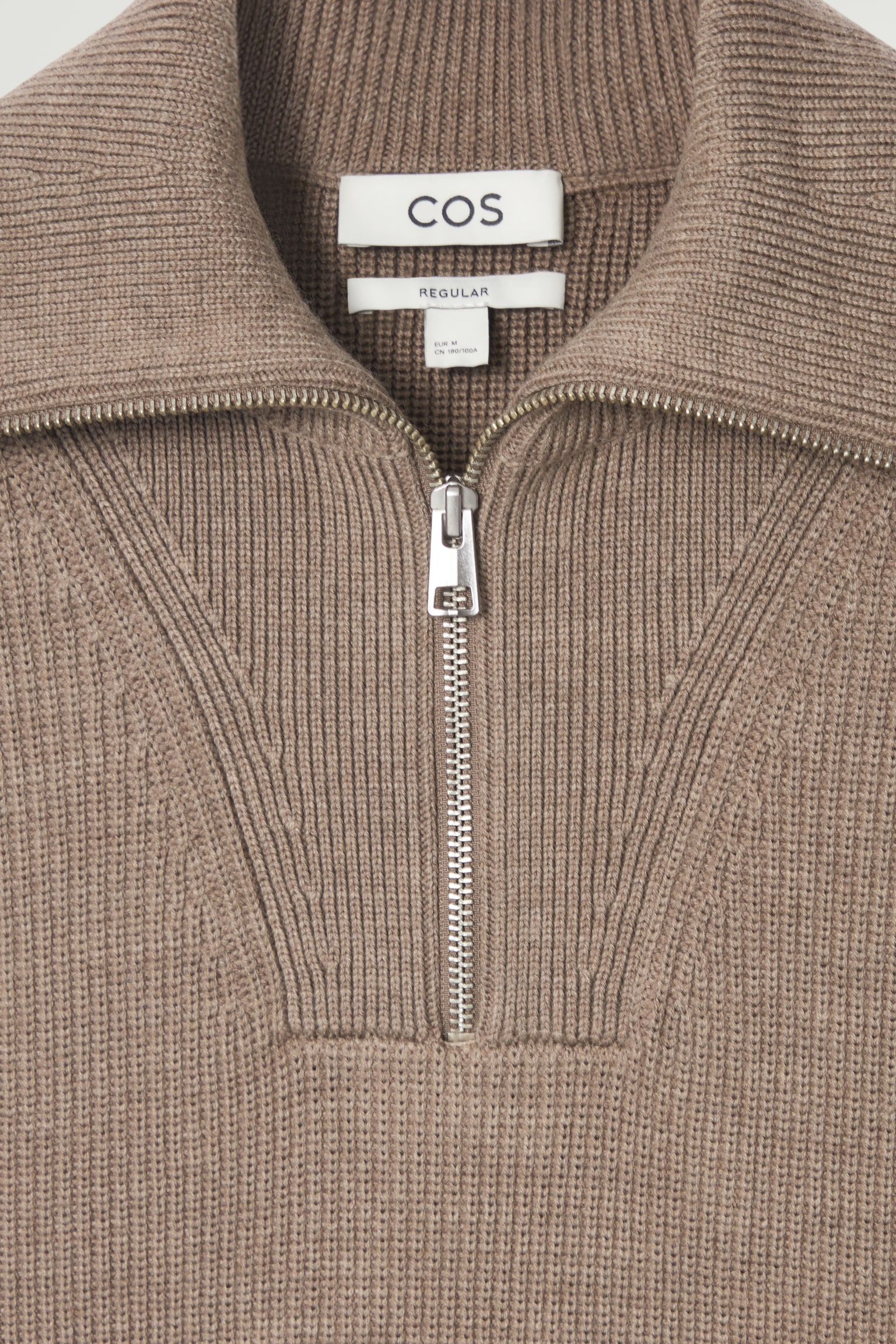 MERINO WOOL HALF-ZIP JUMPER - BEIGE/BLACK / CREAM / STRIPED/DARK GREY - 3