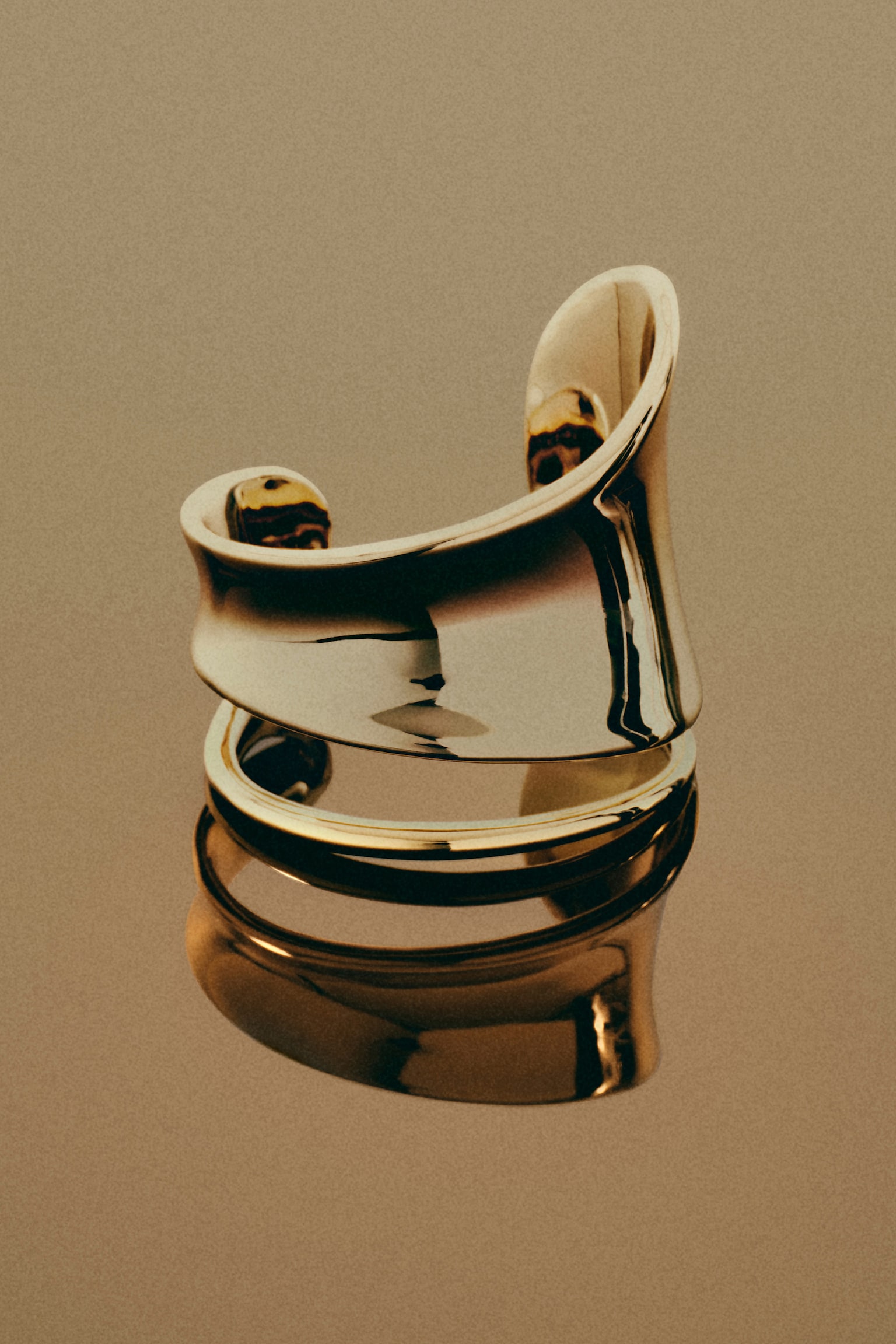 SKULPTURALER ARMREIF - Gold/SILBER - 5