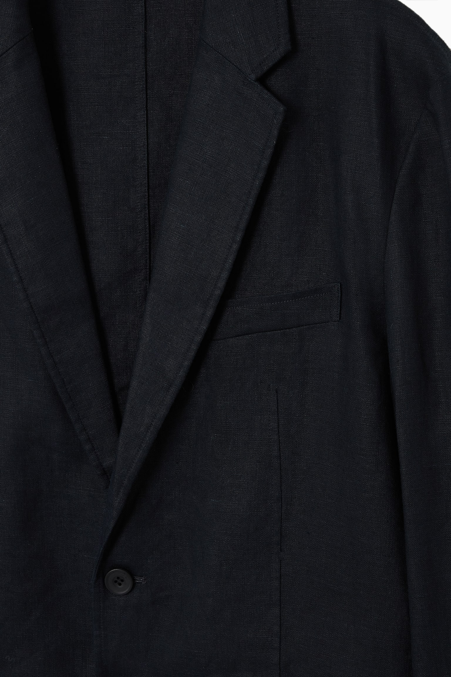 REGULAR UNSTRUCTURED LINEN BLAZER - DARK NAVY/STONE/GREY / PINSTRIPE - 5