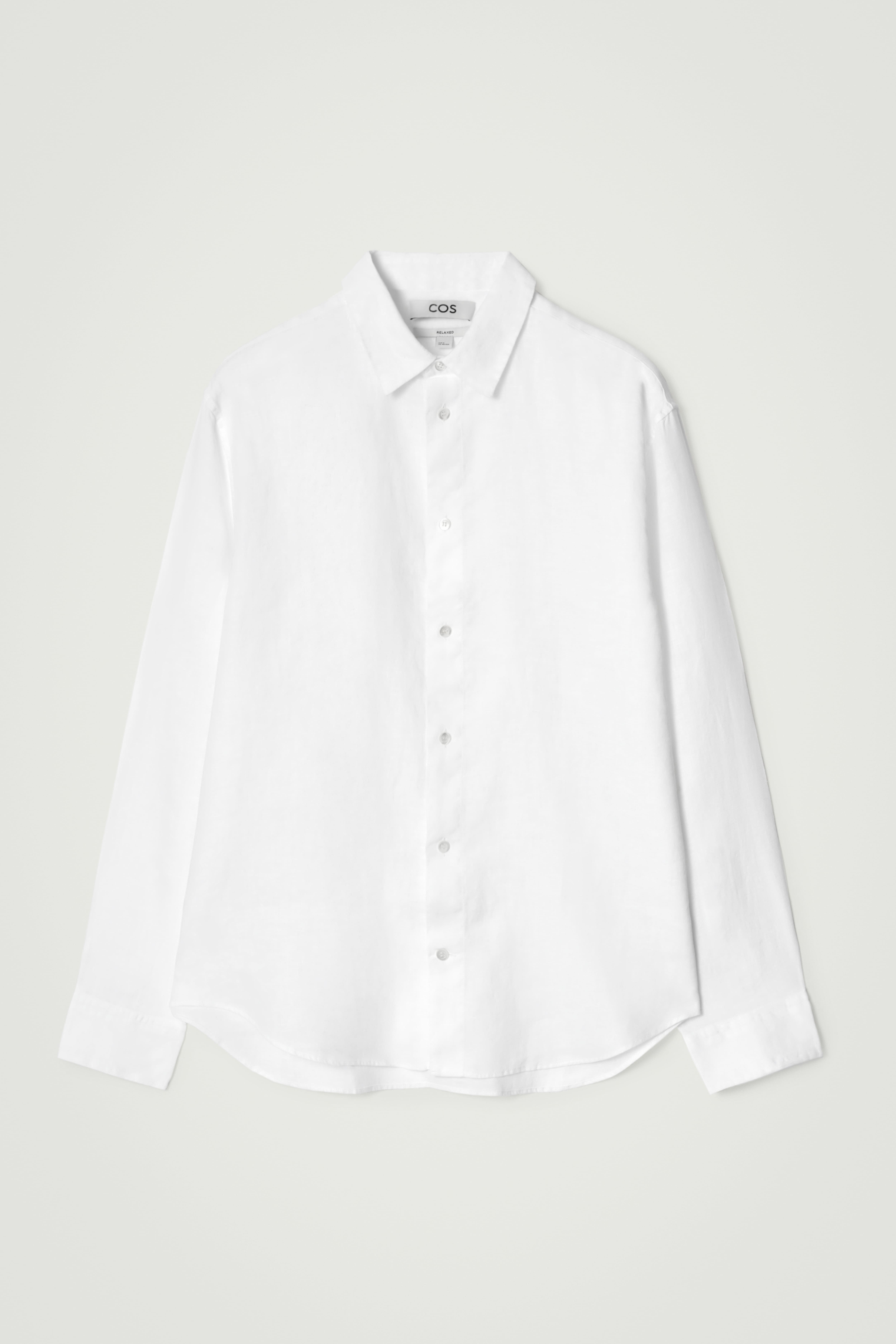 CHEMISE À MANCHES LONGUES DÉCONTRACTÉE EN LIN - BLANC