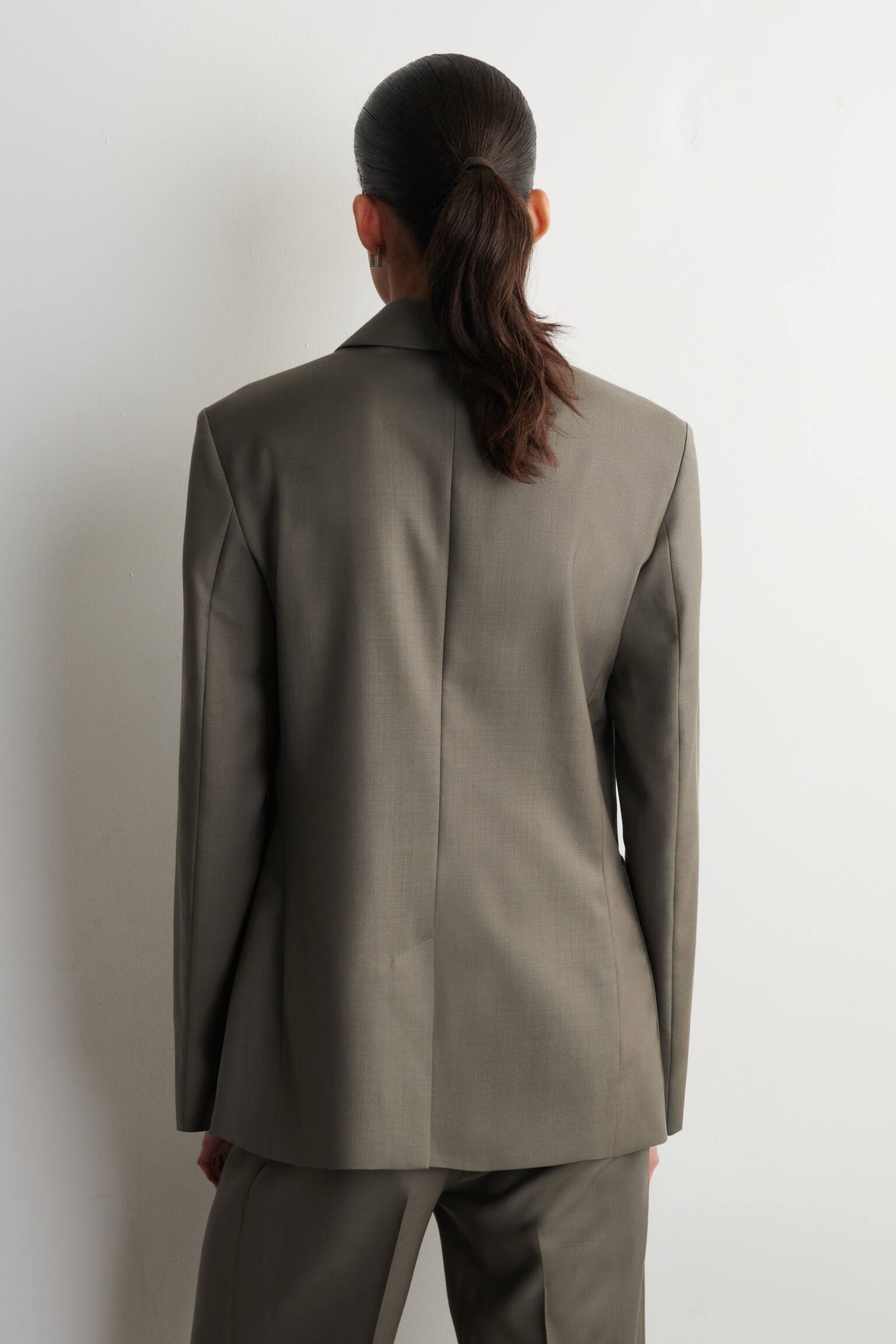 Dubbelgeknoopte blazer van wol-twill - Taupe - 5