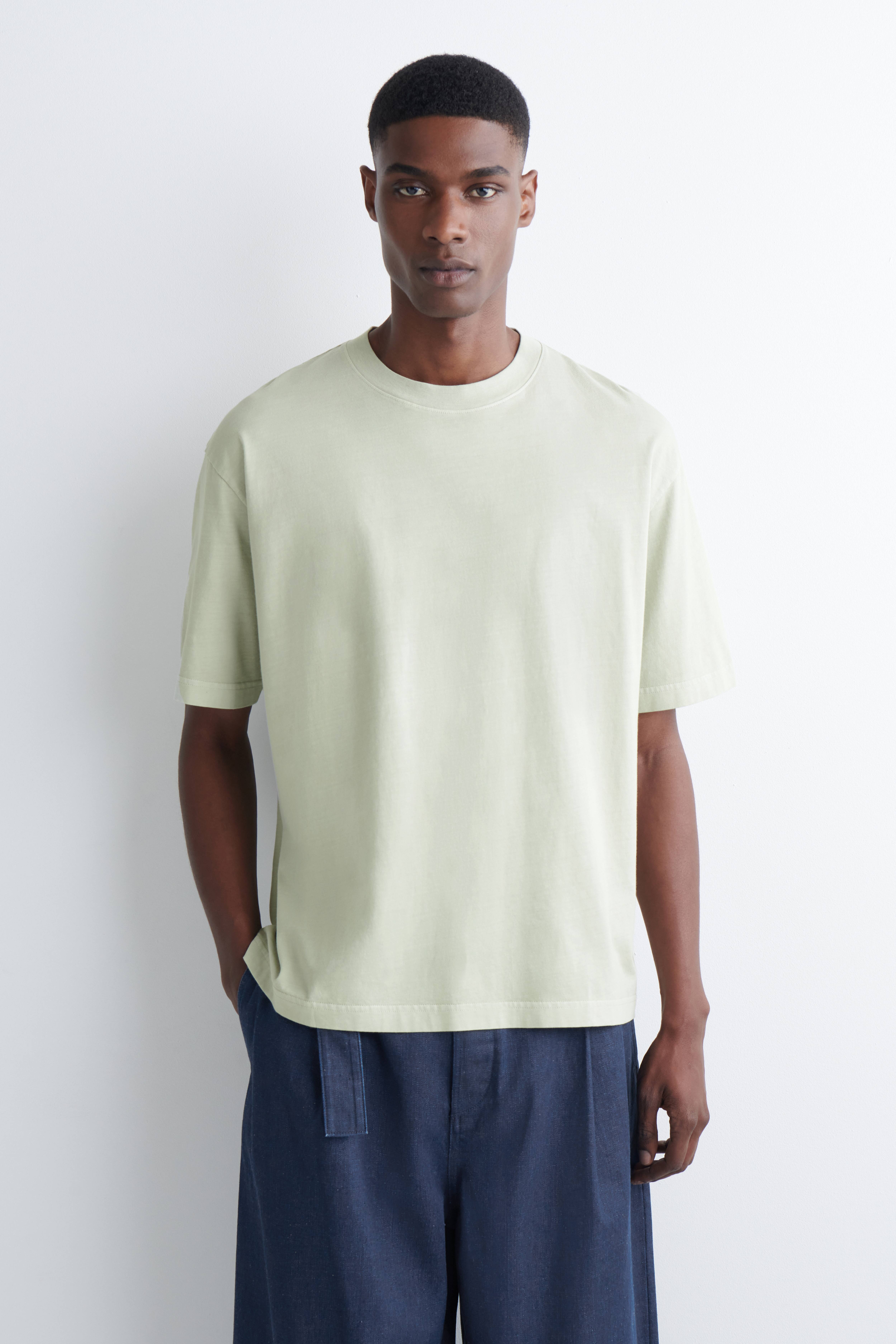 T-SHIRT I LETVÆGTSBOMULD – RELAXED - LYSEGRØN/HVID/SORT/MARINEBLÅ/MØRKEBRUN