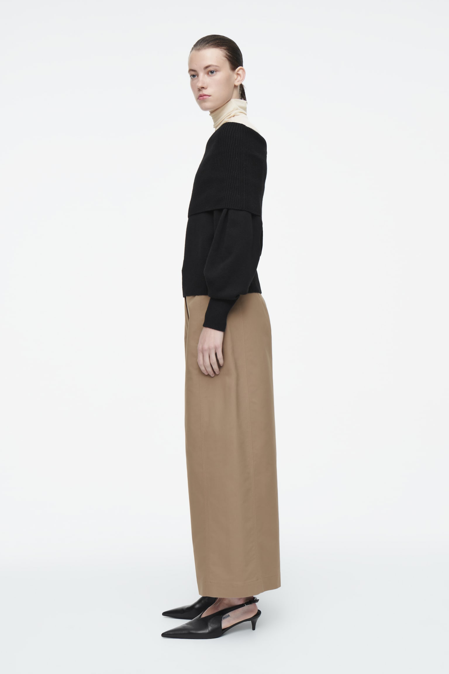 EXAGGERATED COTTON CULOTTES - MOLE - 4