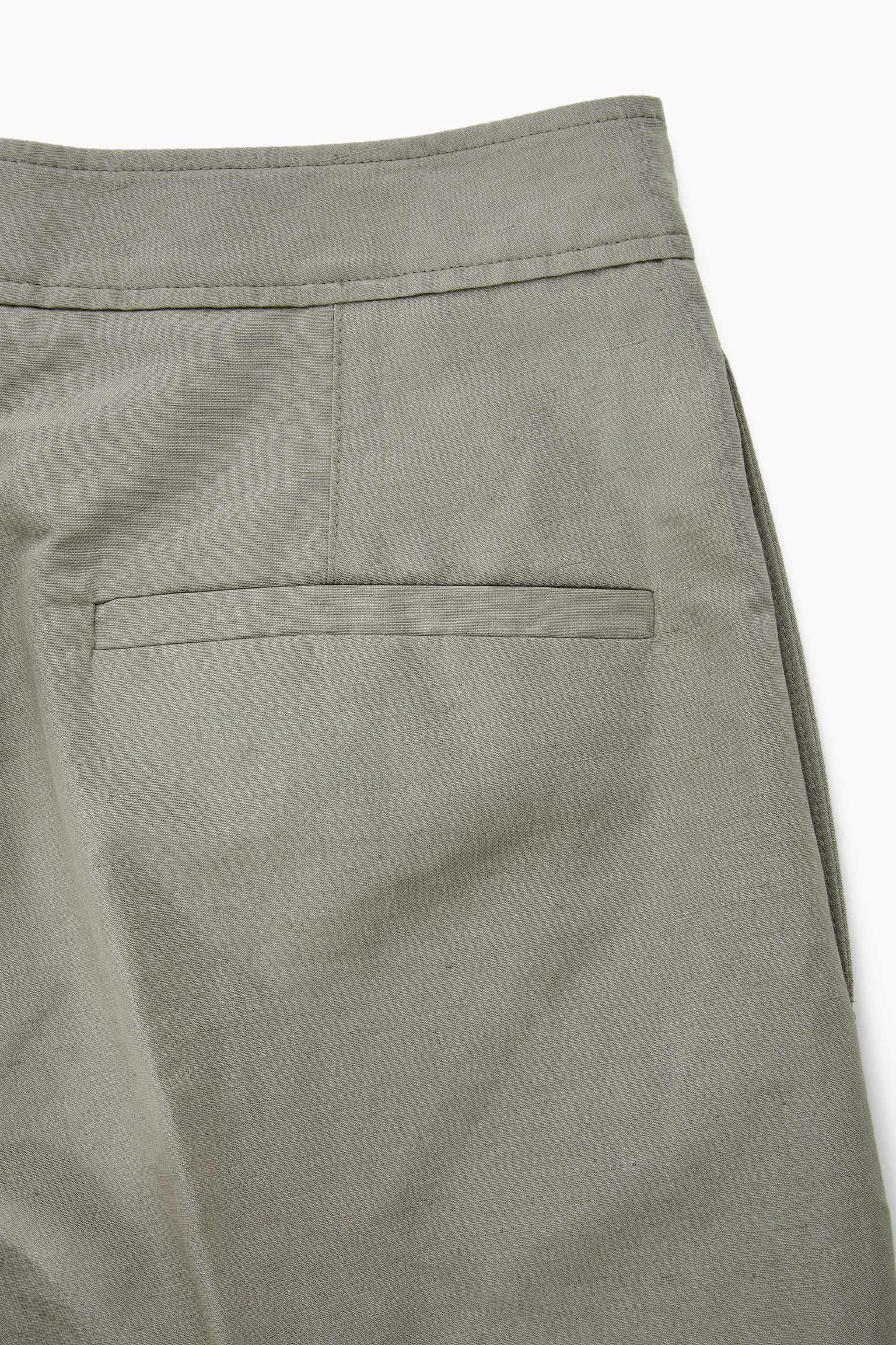 REGULAR LINEN-BLEND TAPERED CHINOS - STONE/DARK NAVY - 2