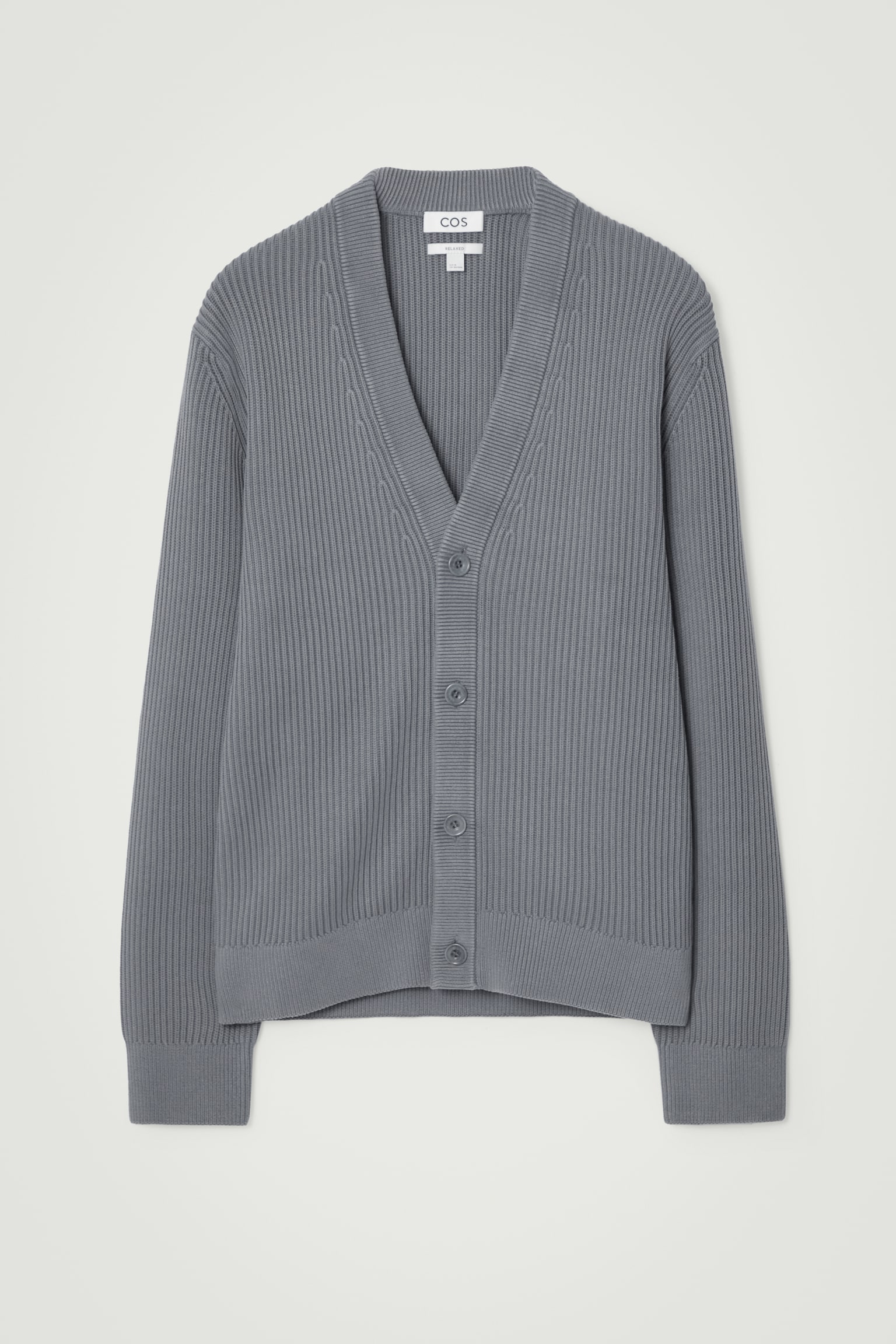 ACID-WASH COTTON CARDIGAN - GREY/LIGHT GREEN - 1