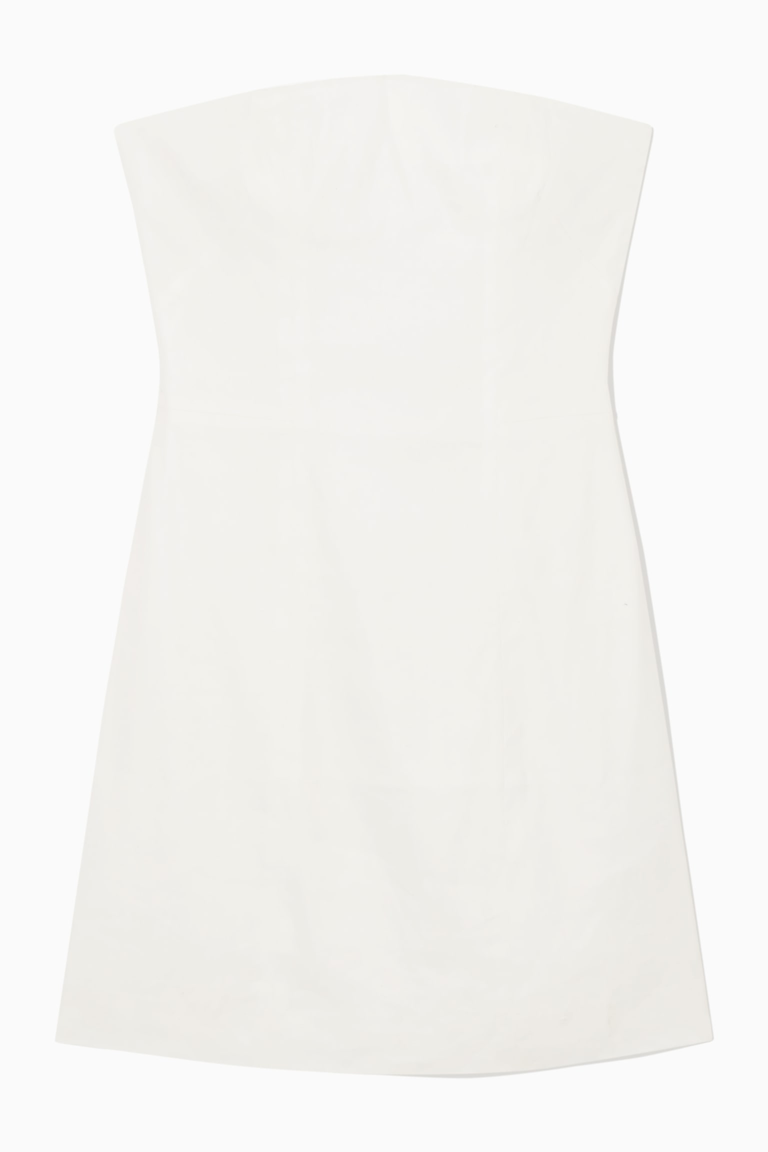 LINEN-BLEND MINI BUSTIER DRESS - OFF-WHITE/BLACK - 1