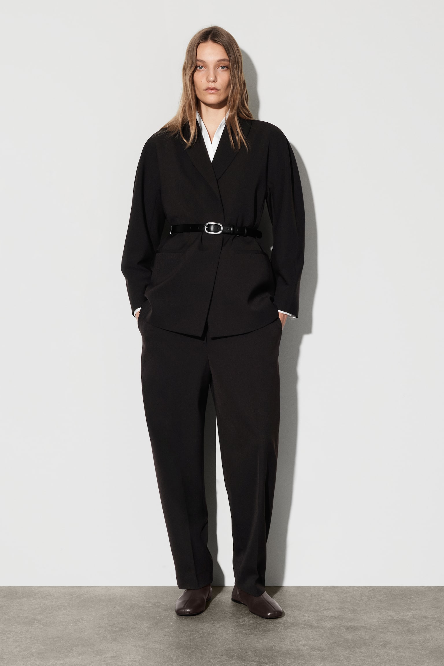 WOL-MIX BROEK MET TONBROEK-PIJP - DONKERBRUIN - 1