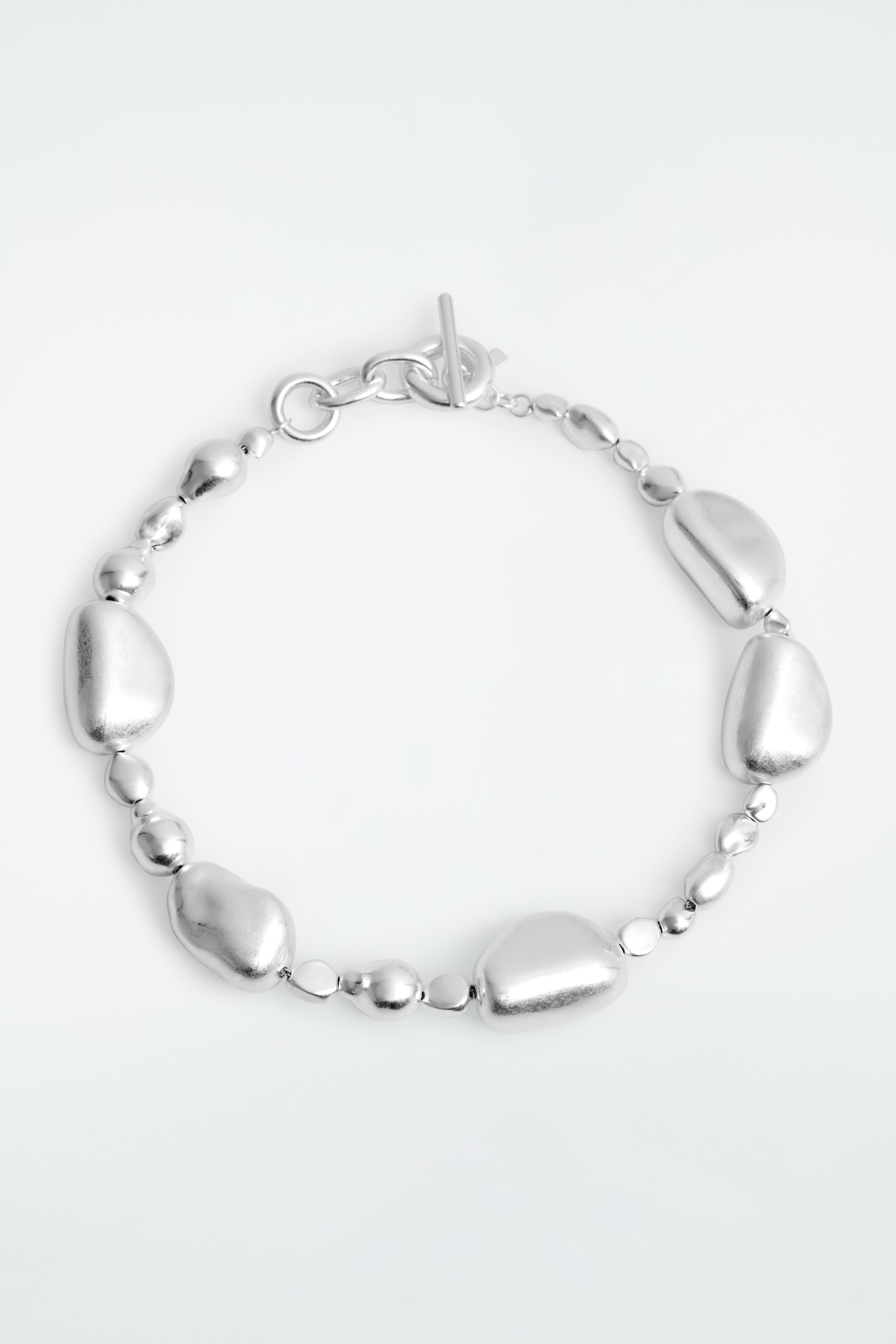 KETTING MET KRAALTJES EN KIEZELS - ZILVER