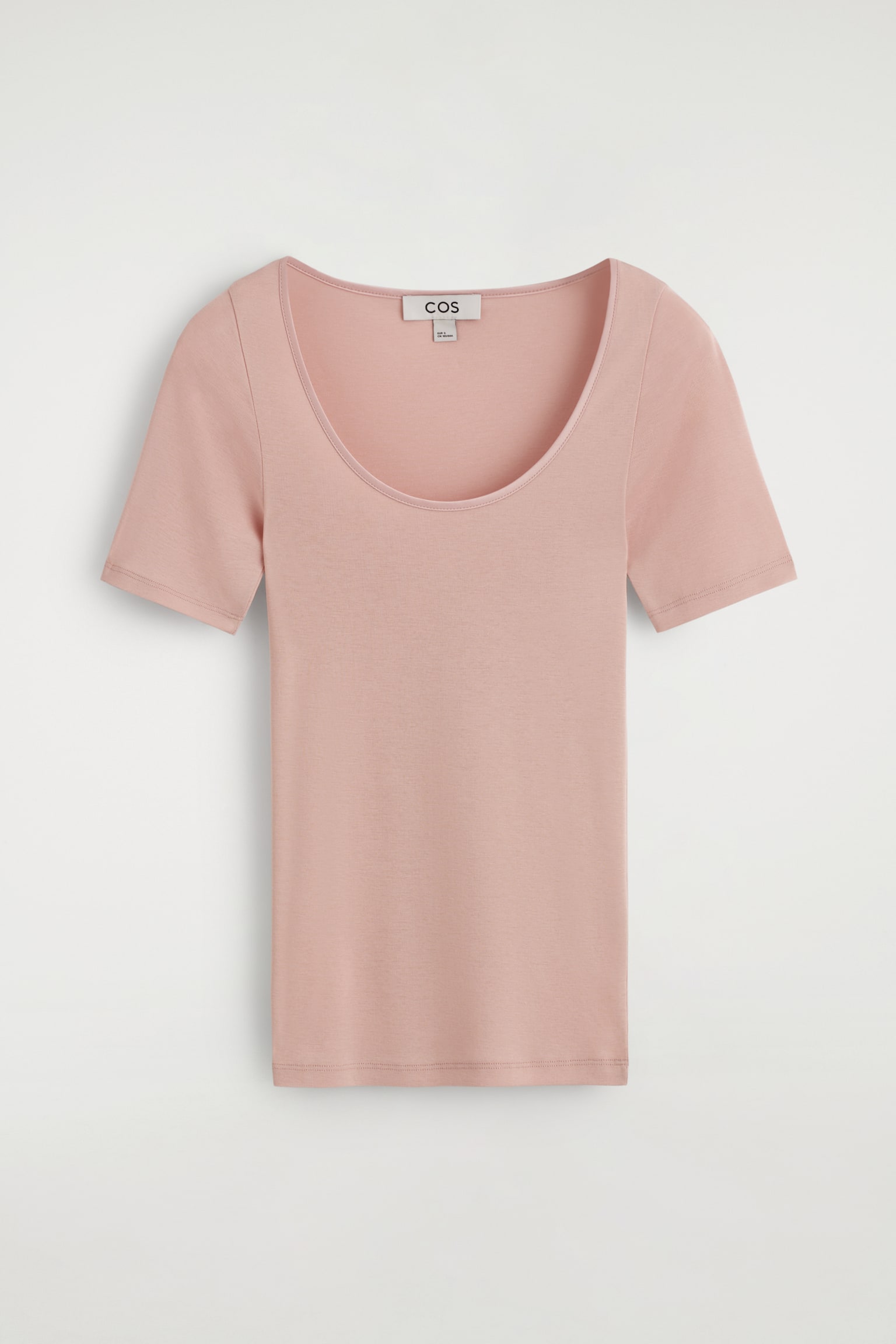 T-SHIRT AUS BAUMWOLLJERSEY MIT SATIN-VERZIERUNG - ROSA/SCHWARZ - 2