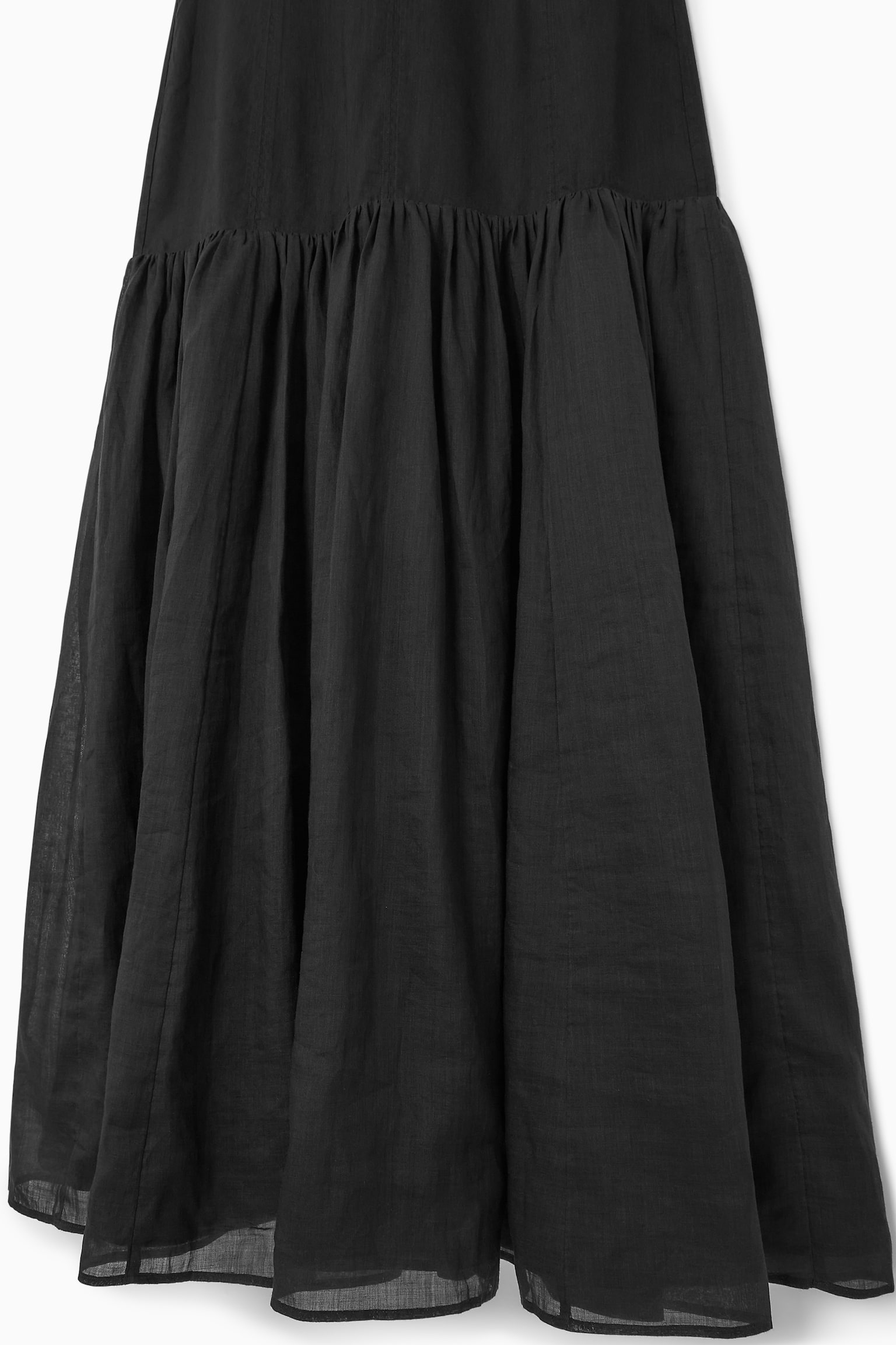 DROPPED-WAIST MAXI DRESS - BLACK - 6