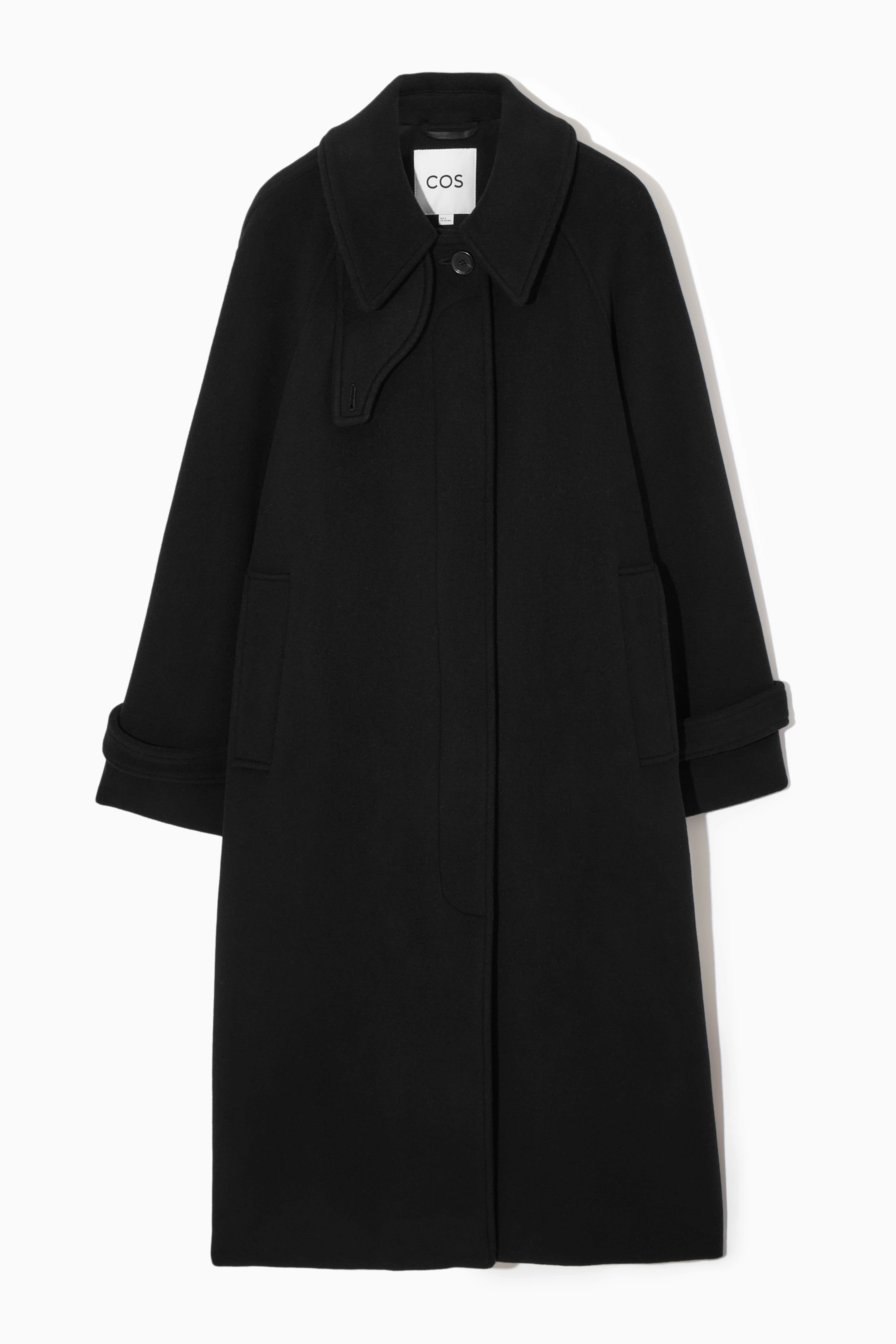 OVERSIZED ROUNDED WOOL COAT BLACK Ladies H M GB