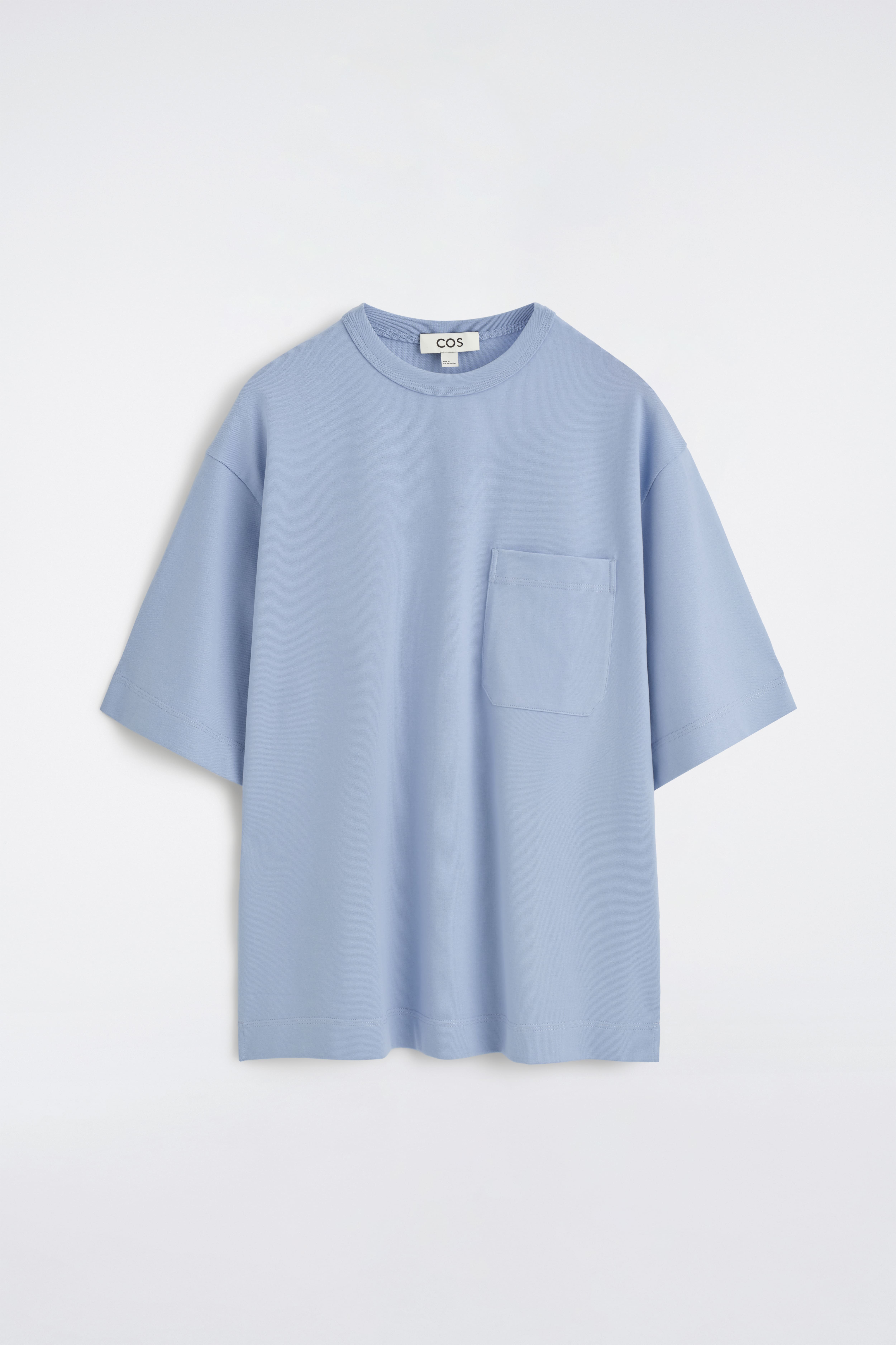 T-SHIRT OVERSIZE PESANTE - AZZURRO/BIANCO