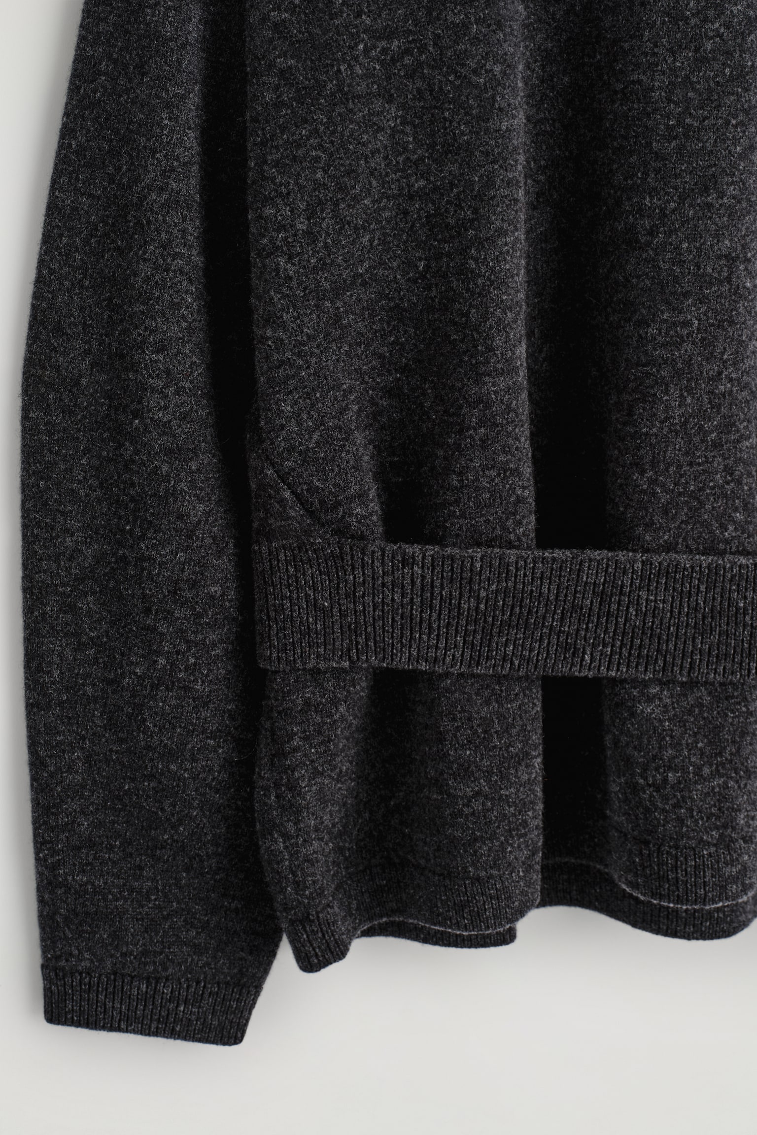 MERINOULDTRØJE MED BÆLTEDETALJE - MELERET KOKSGRÅ/STÅLBLÅ - 8