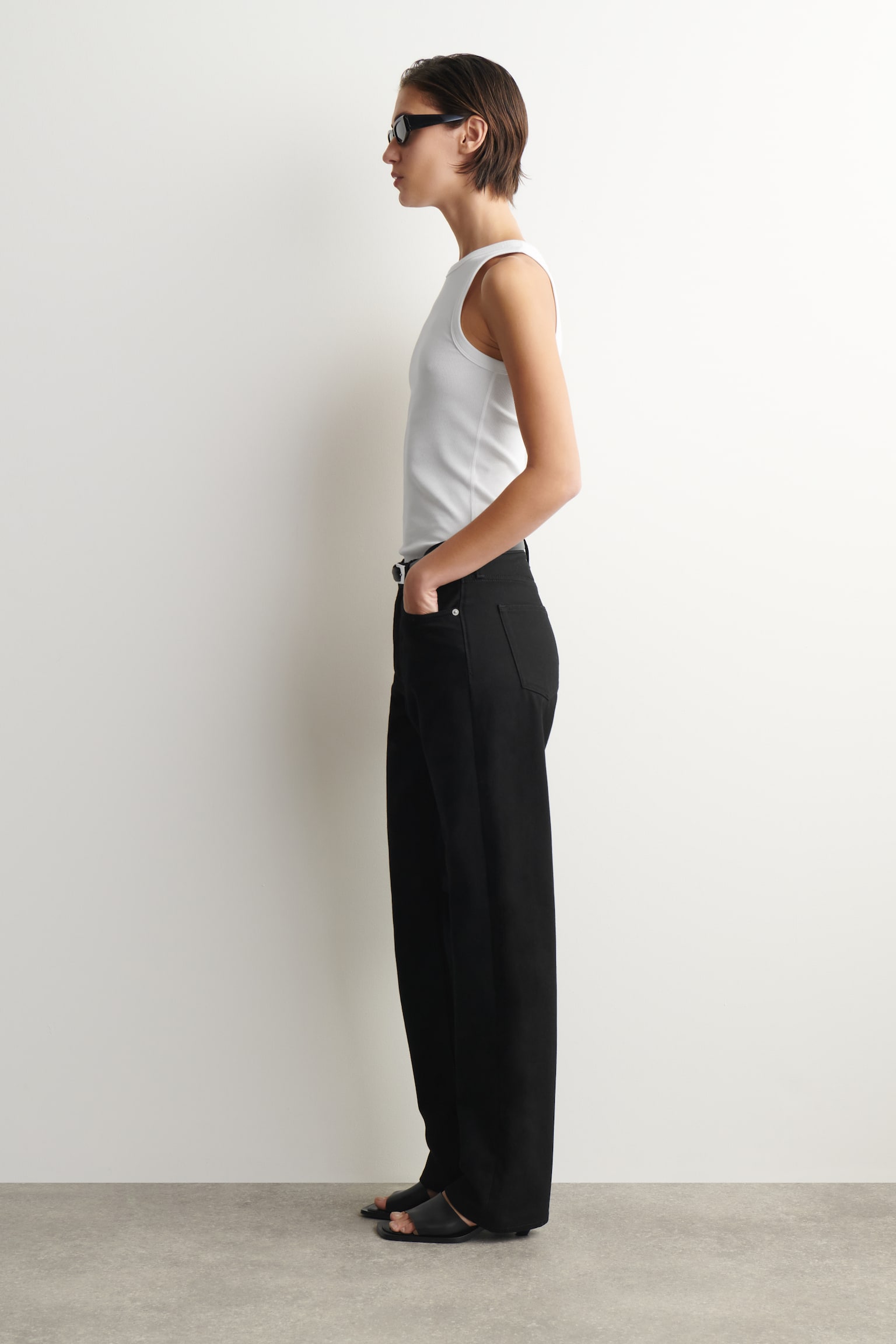 DŽÍNSY REPRISE S PRIAMYM STRIHOM NOHAVÍC - ČIERNA/VYBLEDNUTÁ MODRÁ/TMAVÁ INDIGO - 4