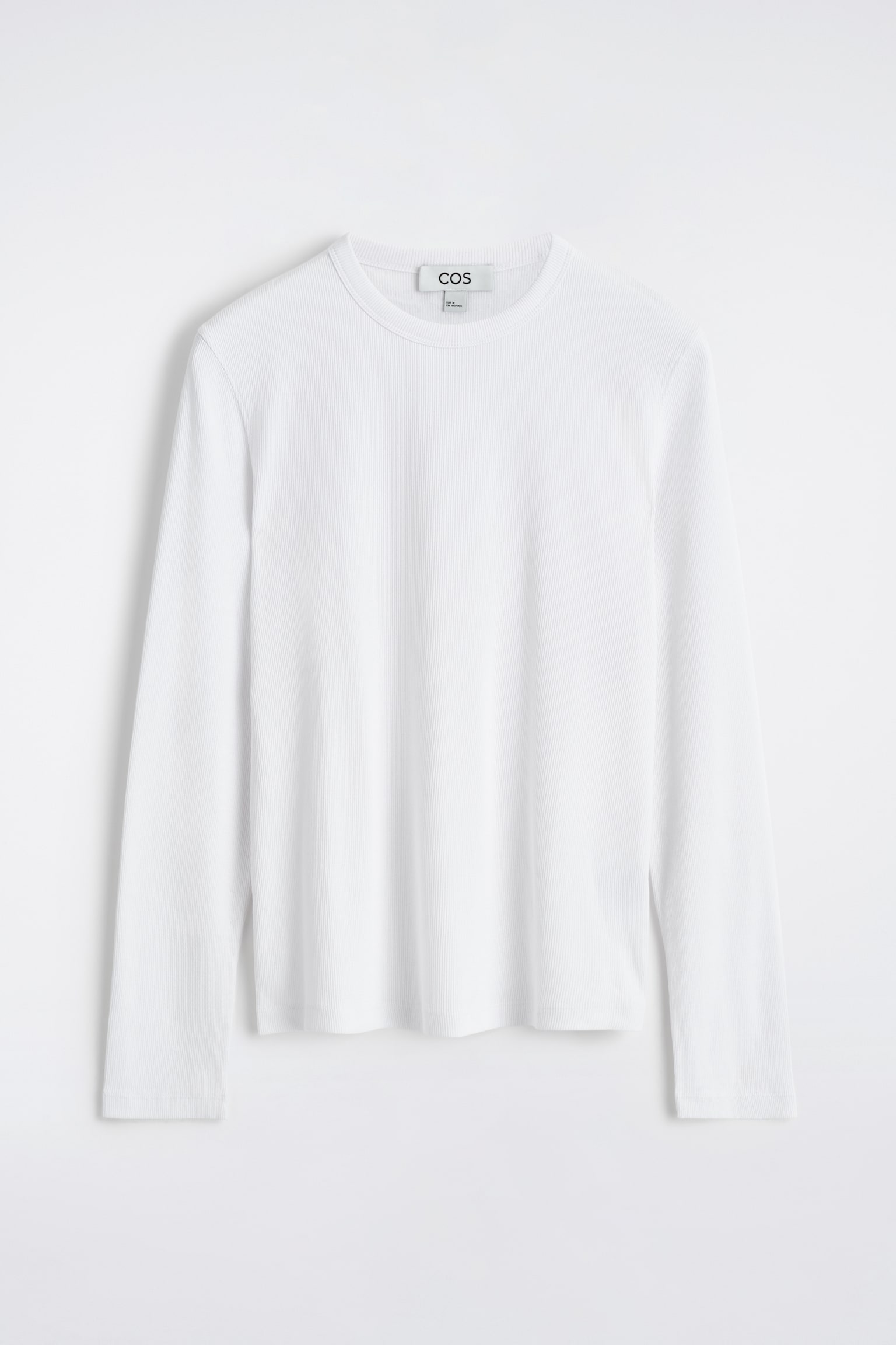 SCHMALES, GERIPPTES LANGARMSHIRT AUS BAUMWOLLE - WEISS/SCHWARZ/DUNKELGRAU MELIERT/DUNKELGRAU MELIERT - 2