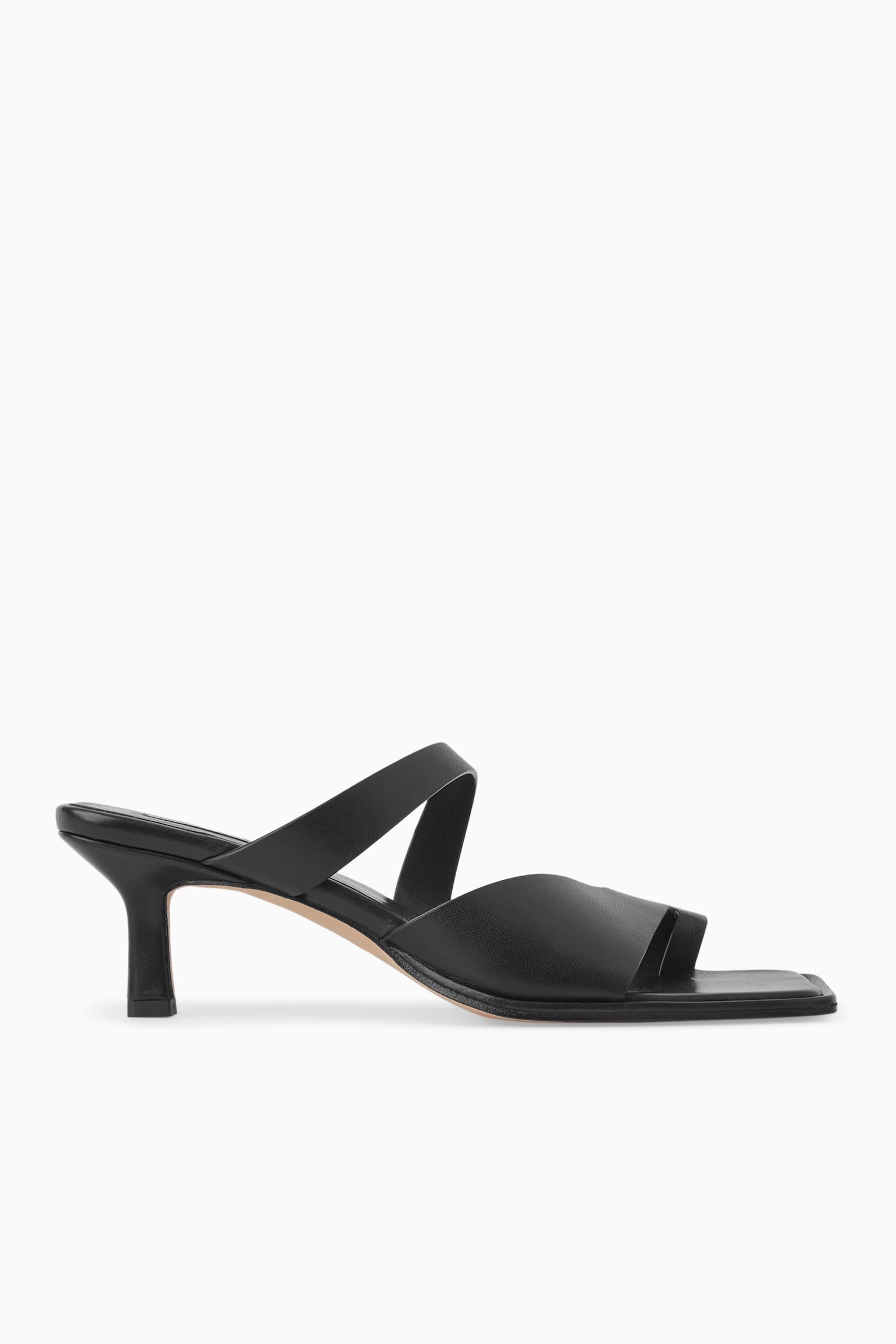 TOE-THONG HEELED SANDALS - BLACK - 1